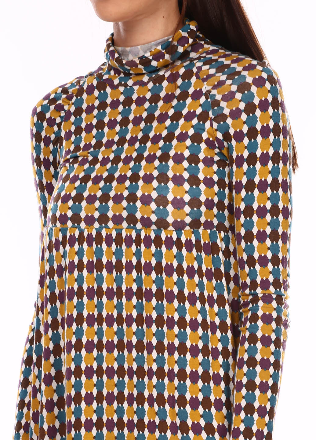 Комбинированное кэжуал платье Ra-Re с абстрактным узором