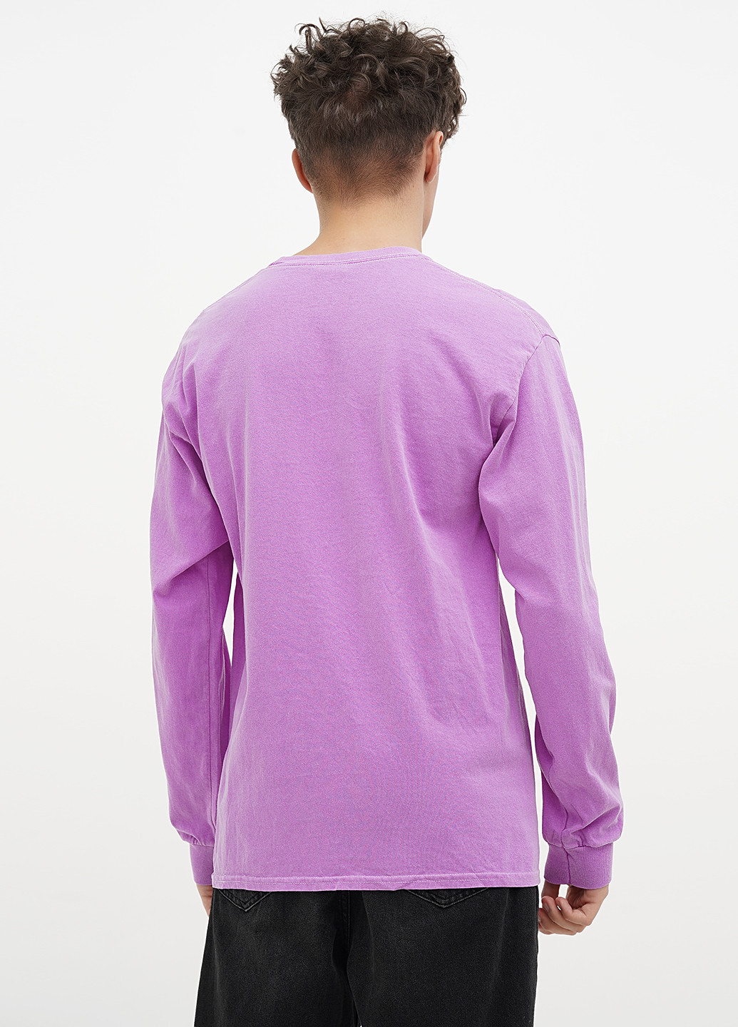 Лиловый демисезонный кэжуал лонгслив Gildan однотонный