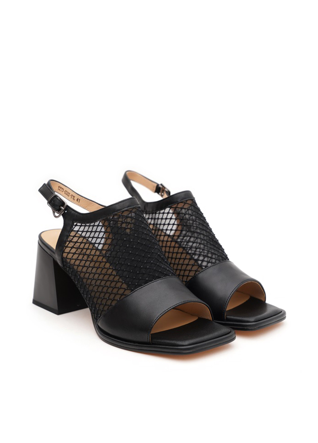 Черные босоножки Blizzarini с ремешком с перфорацией