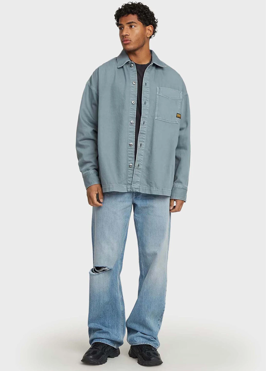 Голубые демисезонные свободные джинсы G-Star Raw