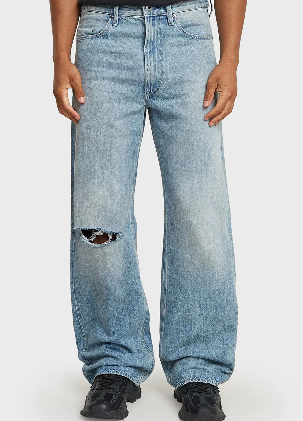 Голубые демисезонные свободные джинсы G-Star Raw