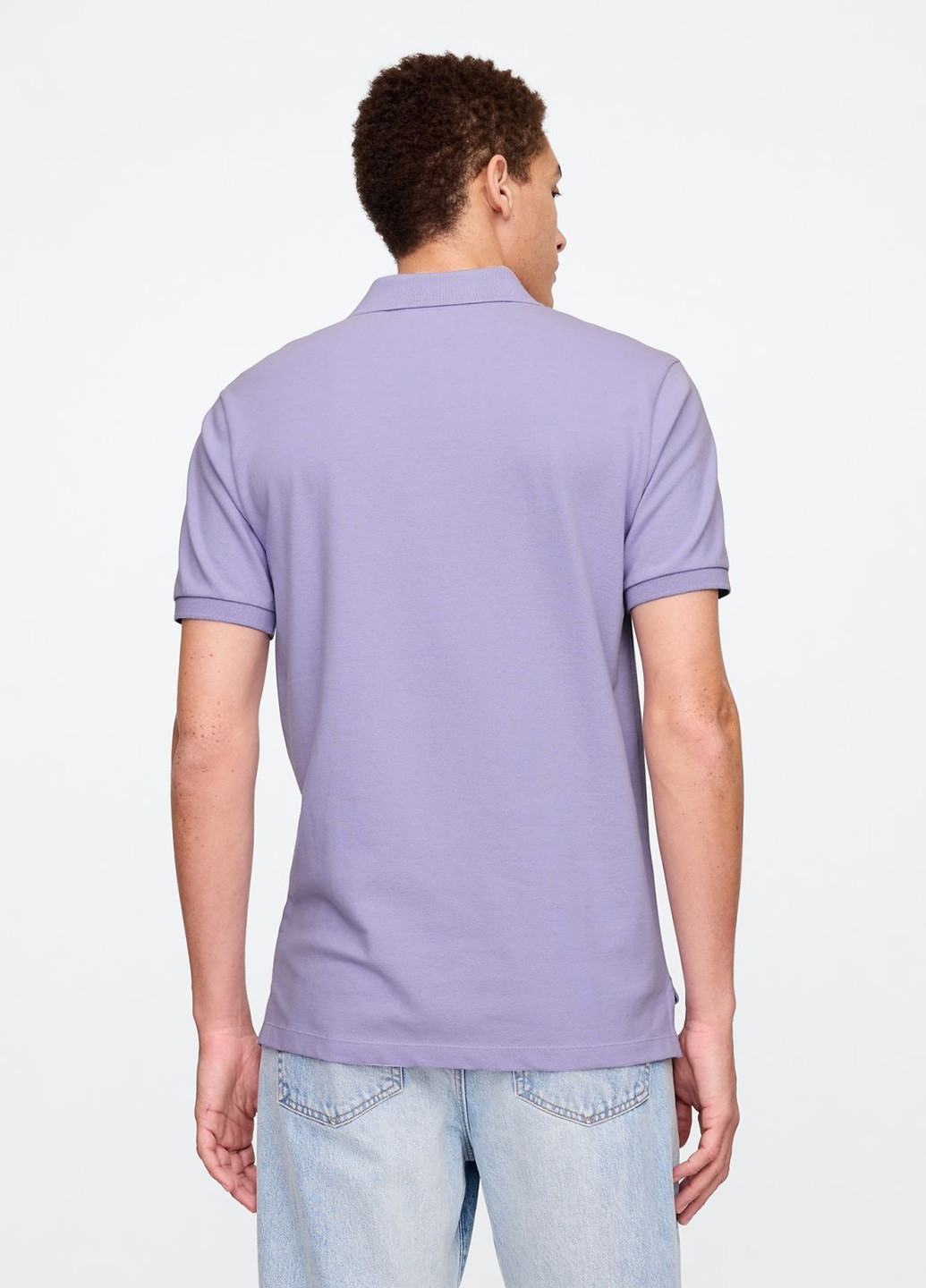 Сиреневая футболка-поло для мужчин Gap однотонная
