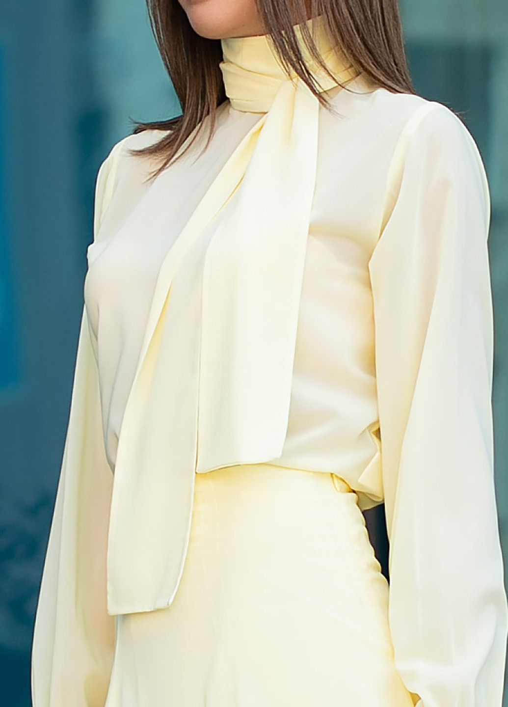 Легкий костюм лимонного цвета (блуза и юбка) SL.IRA (188445075)