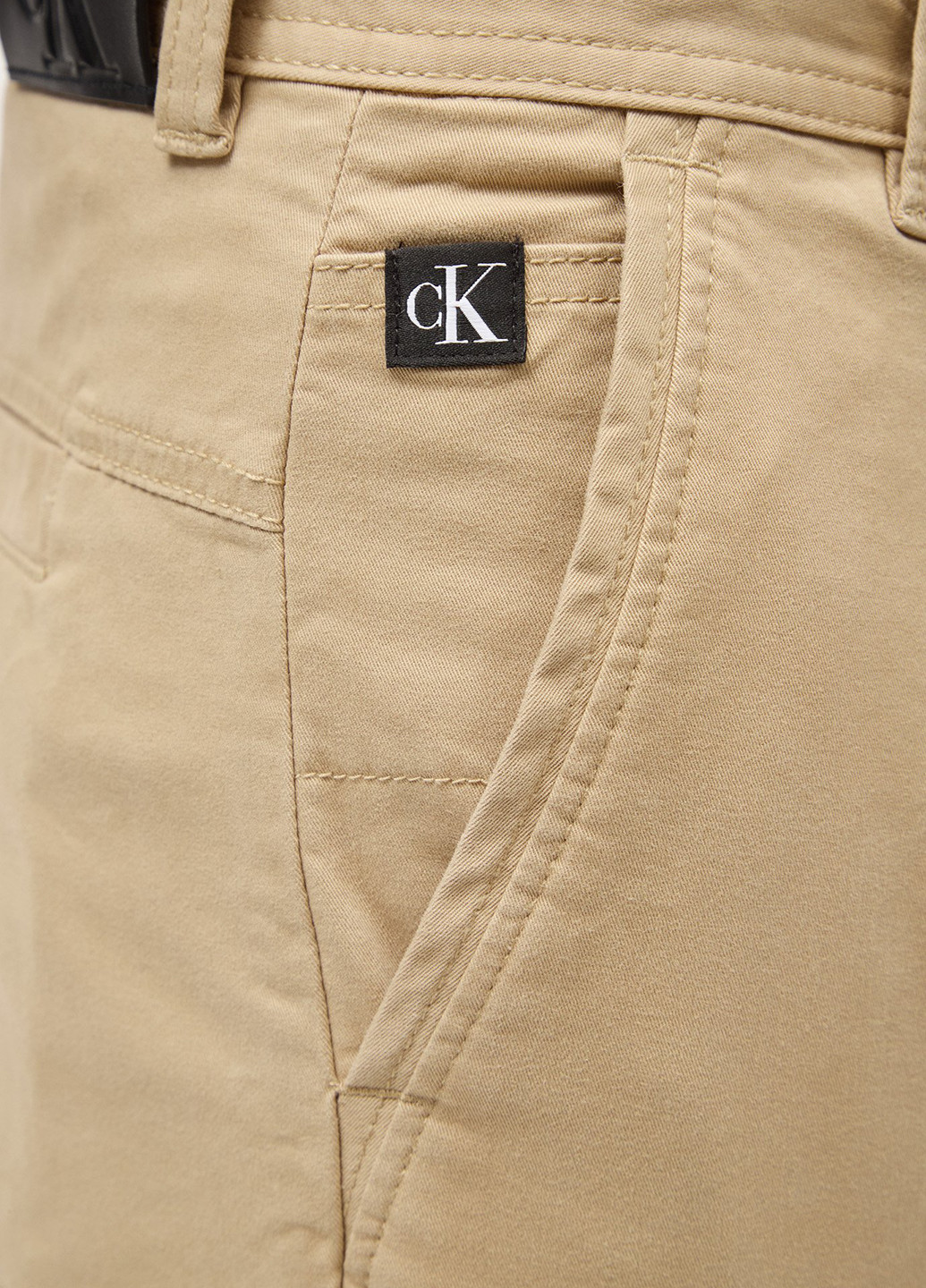 Бежевые кэжуал демисезонные зауженные брюки Calvin Klein Jeans