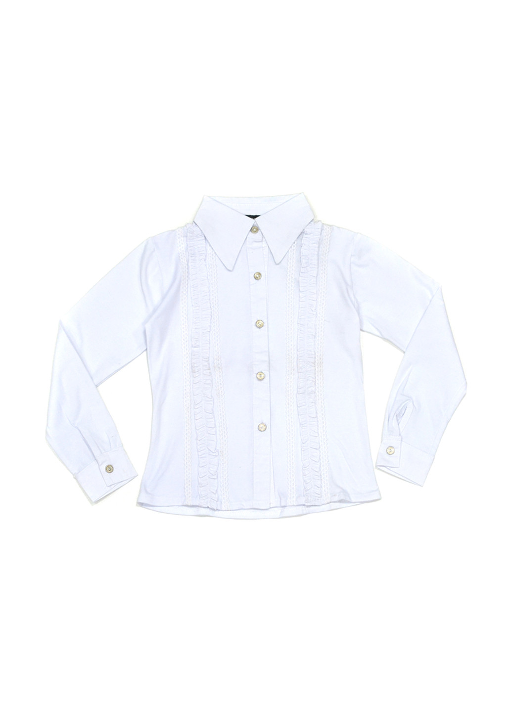 Блуза Piccolo L з довгим рукавом однотонна біла кежуал
