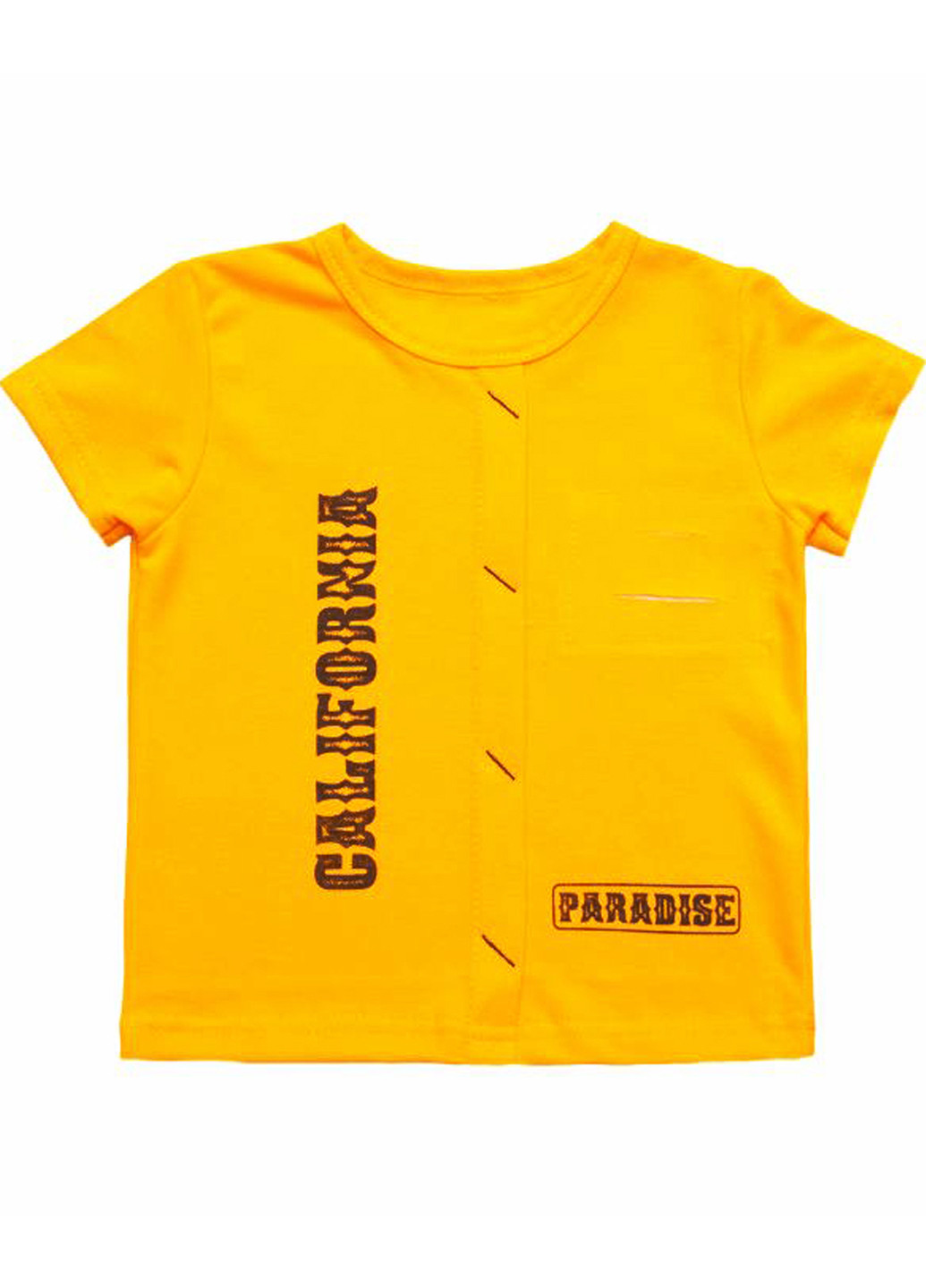 Желтая летняя футболка с коротким рукавом BabiesBerries
