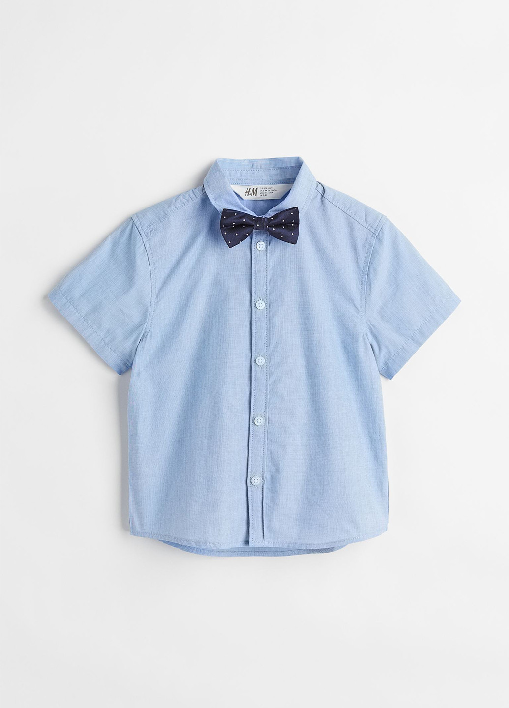 Светло-синяя кэжуал рубашка однотонная H&M