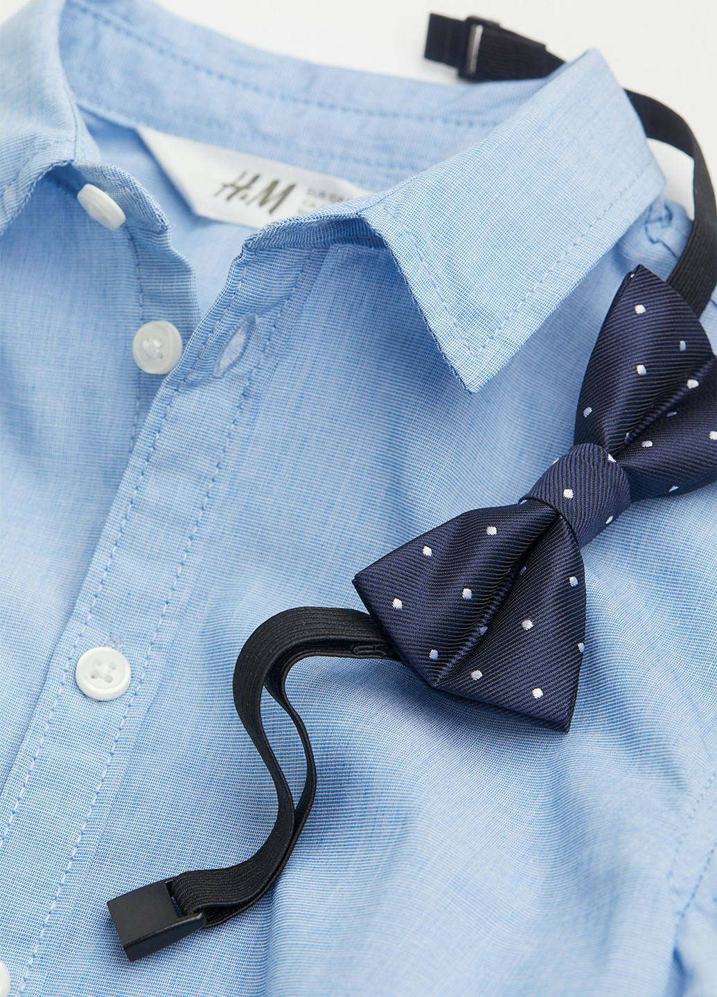 Светло-синяя кэжуал рубашка однотонная H&M