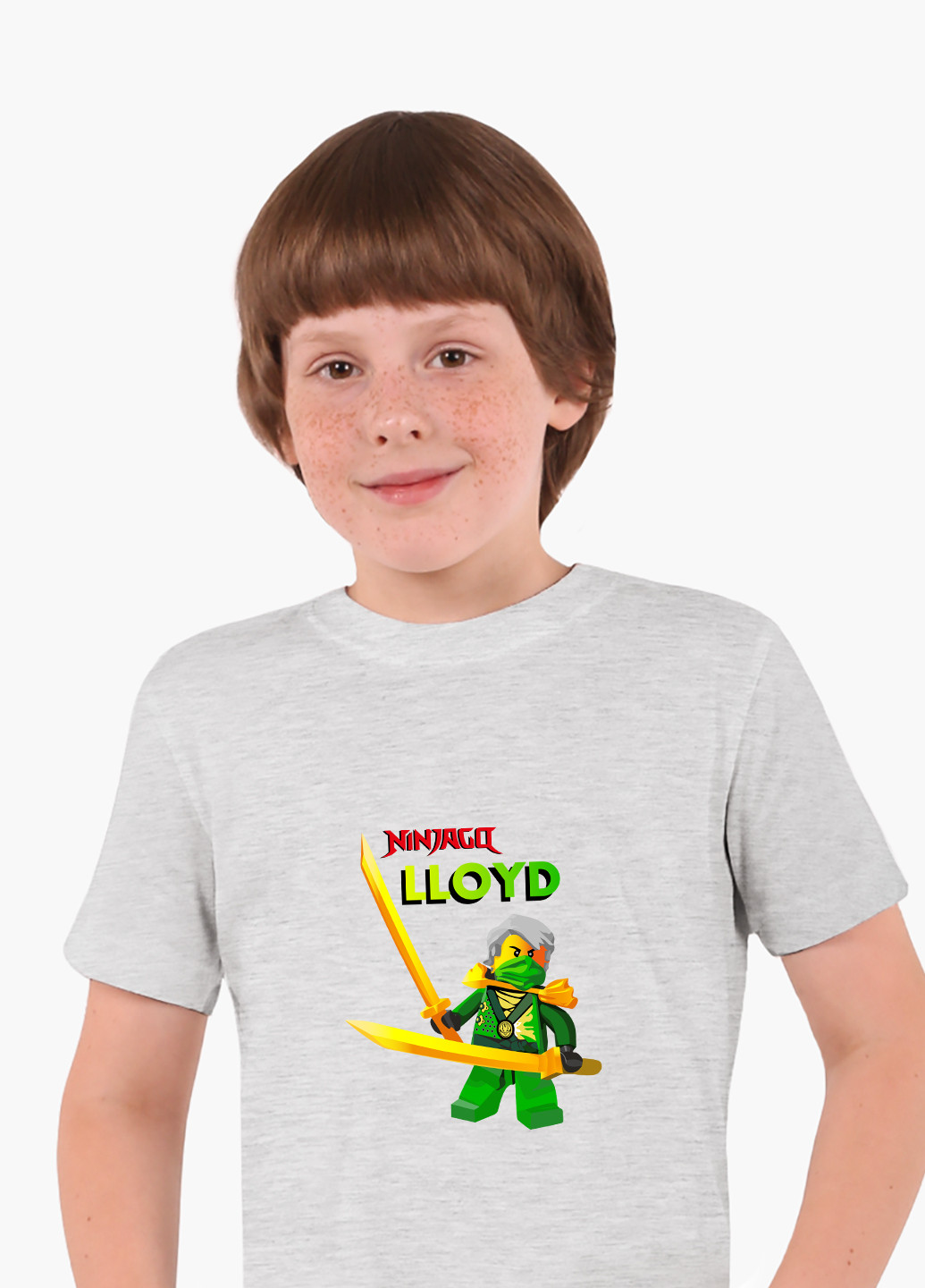 Светло-серая демисезонная футболка детская ллойд гармадон лего ниндзяго (lloyd montgomery garmadon lego ninjago masters of spinjitzu)(9224-2641) MobiPrint