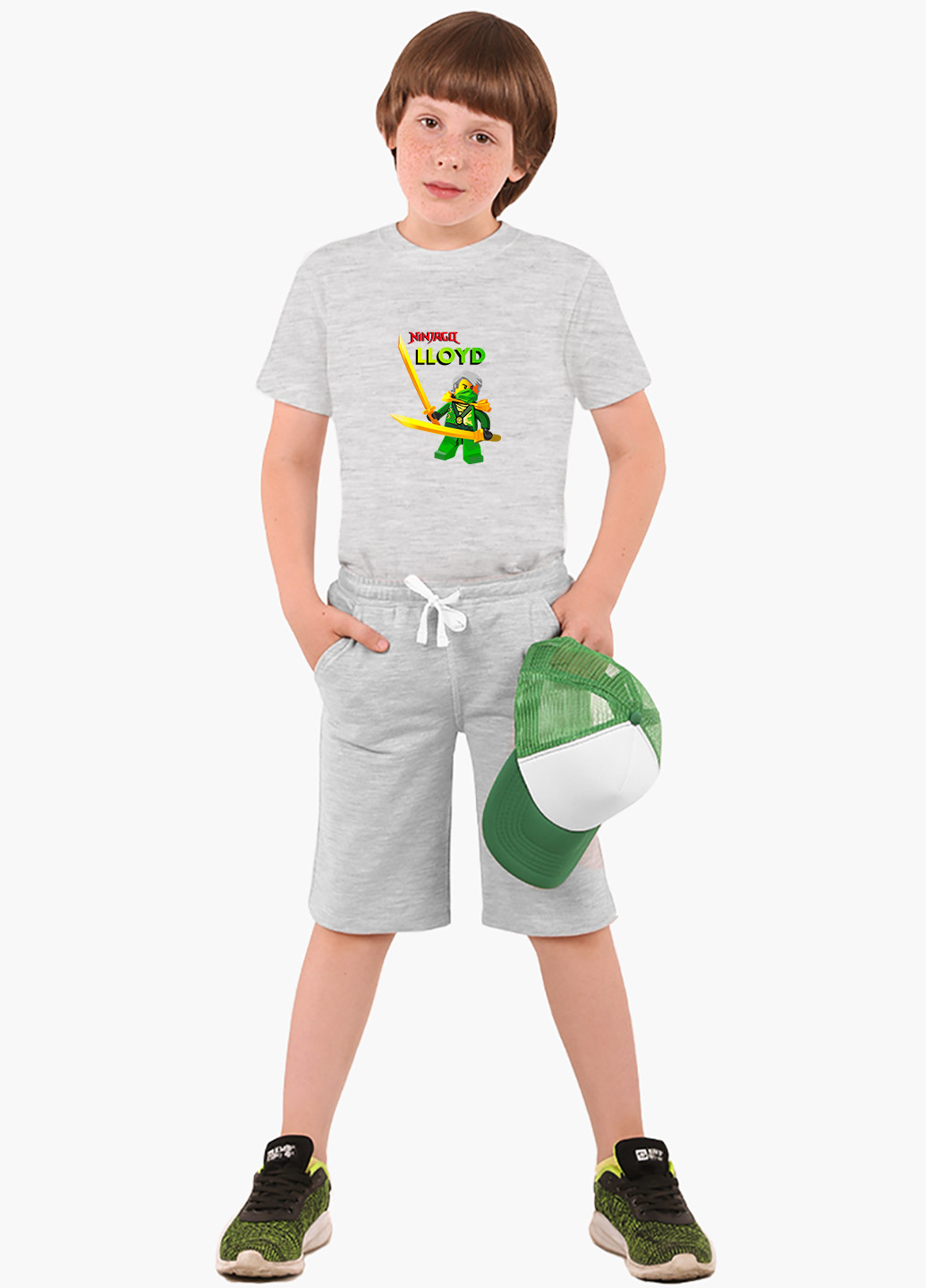 Світло-сіра демісезонна футболка дитяча ллойд гармадон лего ніндзяго (lloyd montgomery garmadon lego ninjago masters of spinjitzu) (9224-2641) MobiPrint