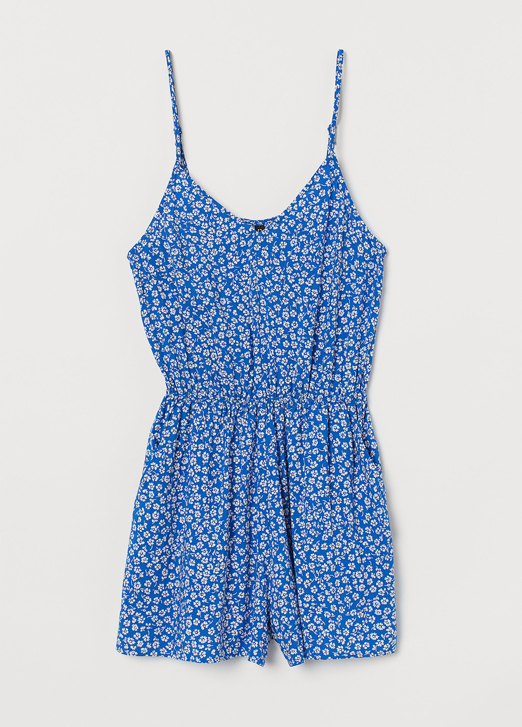 Комбінезон H&M комбінезон-шорти квітковий синій кежуал віскоза