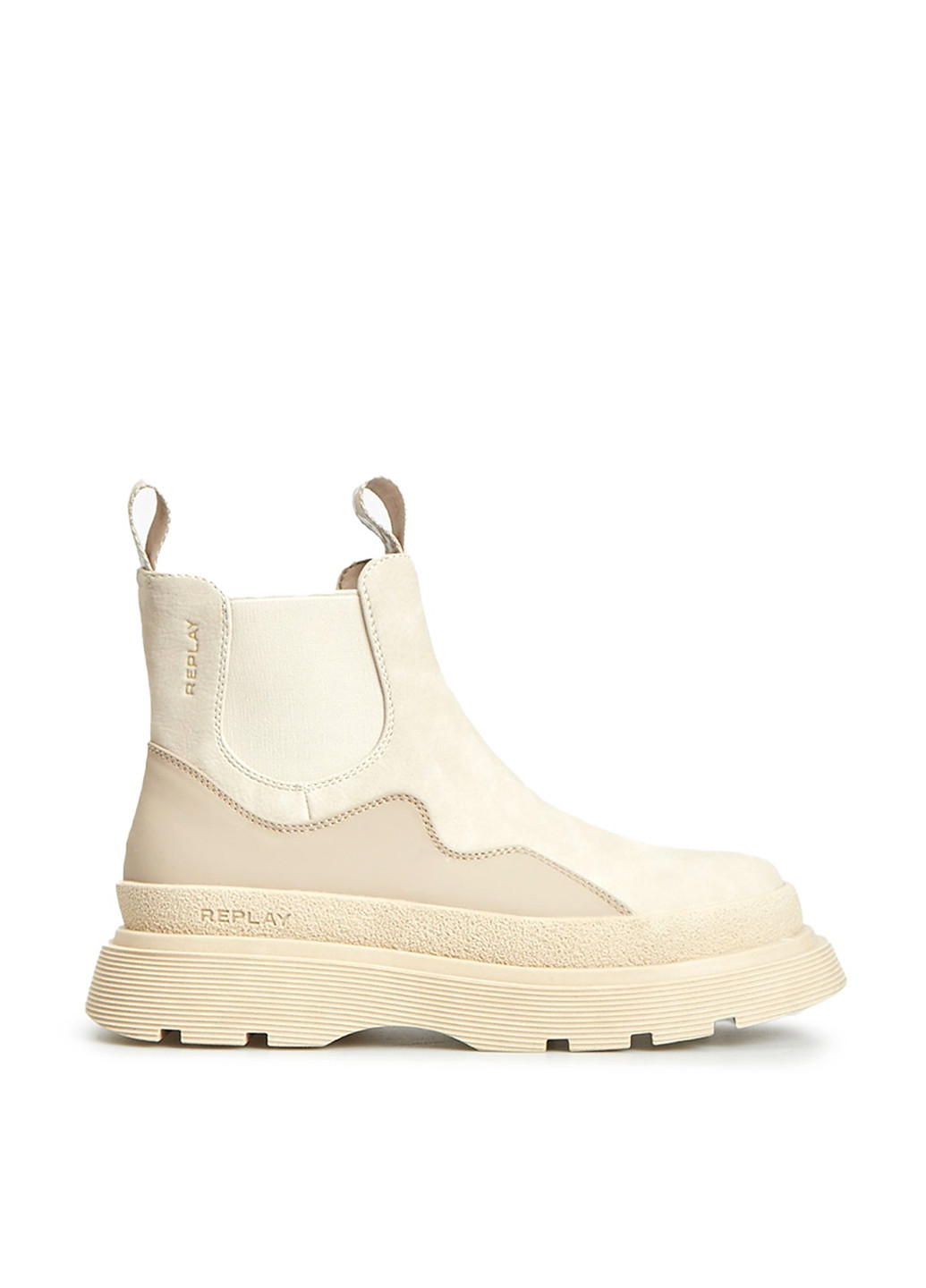 Зимние ботинки челси Replay с тиснением, с логотипом из искусственной кожи, тканевые