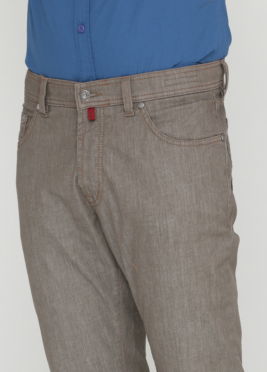 Серые демисезонные зауженные джинсы Pierre Cardin