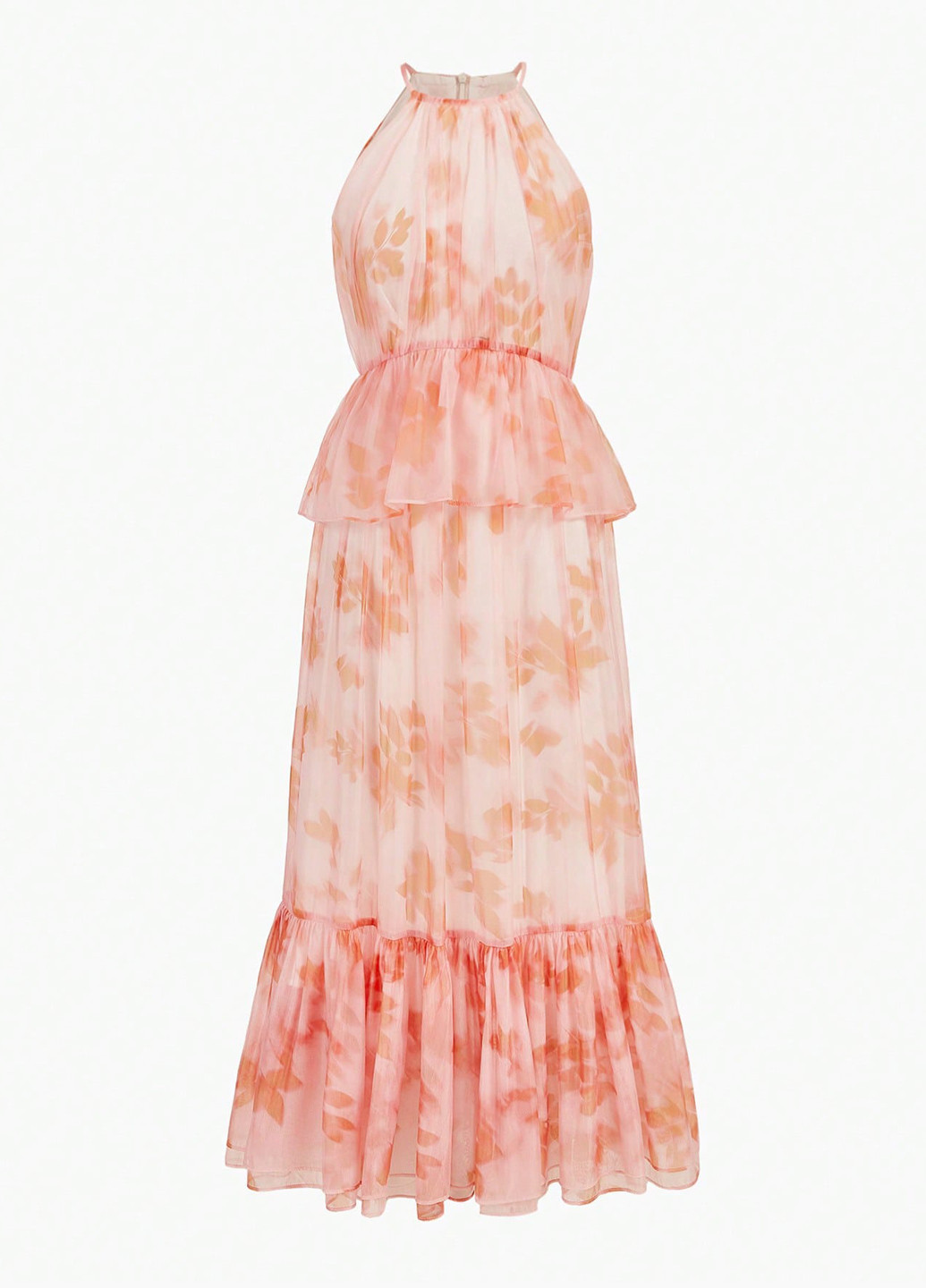 Світло-рожева святковий, кежуал сукня кльош SHEIN з квітковим принтом