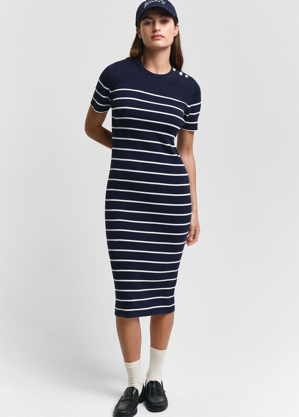 Темно-синя кежуал сукня силуетна Gant в смужку