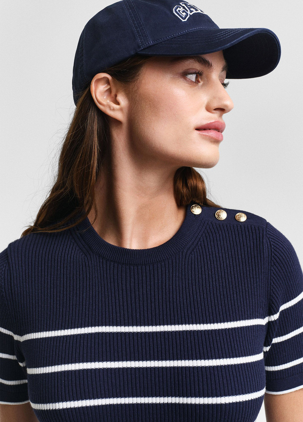 Темно-синя кежуал сукня силуетна Gant в смужку