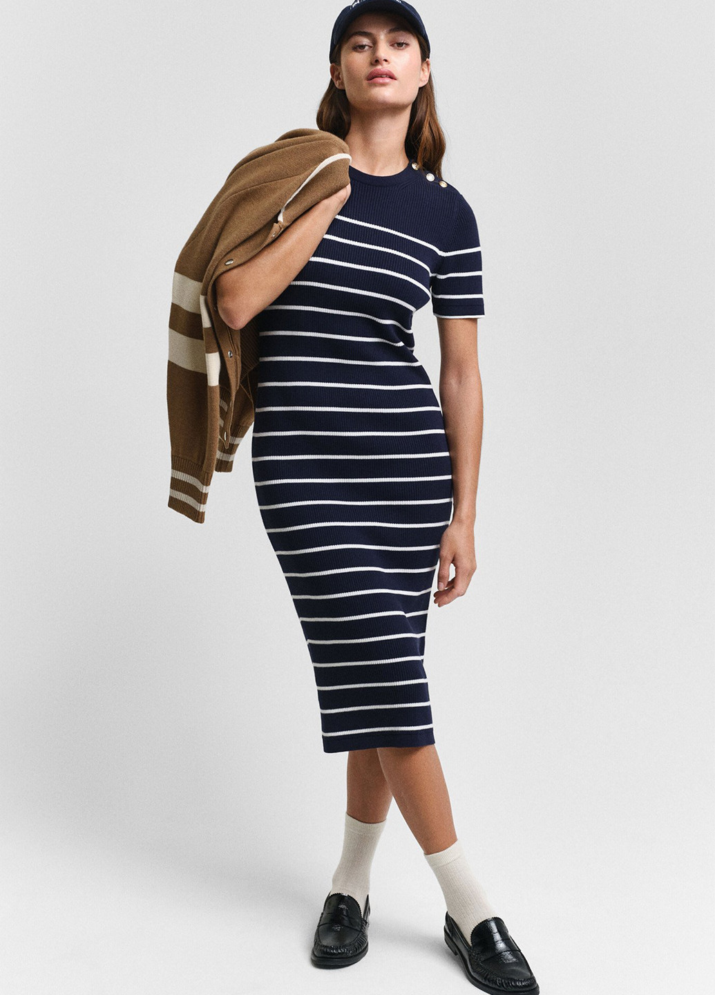 Темно-синя кежуал сукня силуетна Gant в смужку