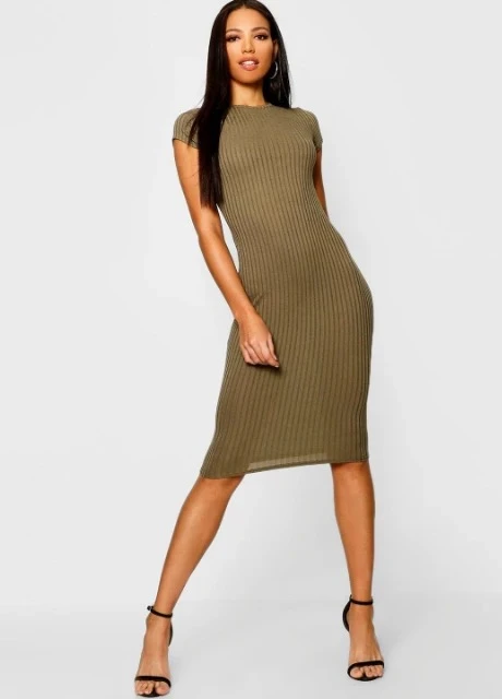 Оливковое (хаки) платье Boohoo