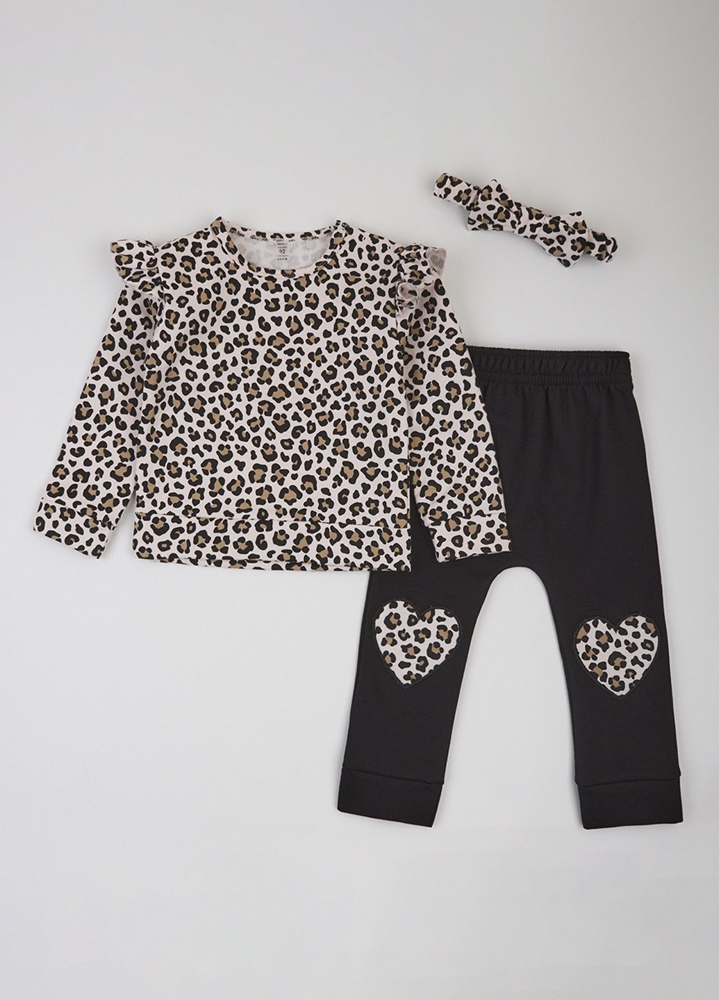 Чорний демісезонний комплект (світшот, штани, пов'язка) dexter's