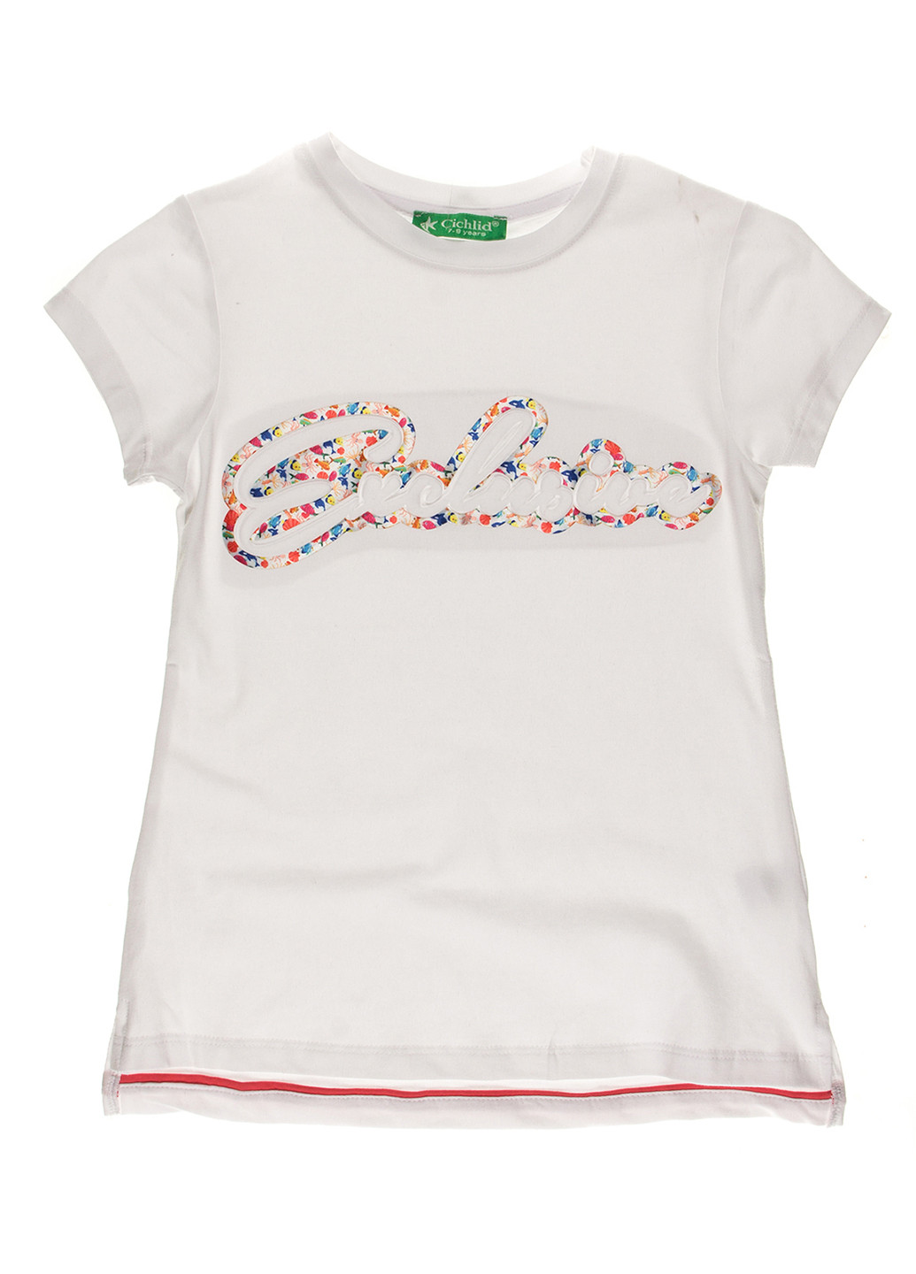Біла літня футболка з коротким рукавом Cichlid