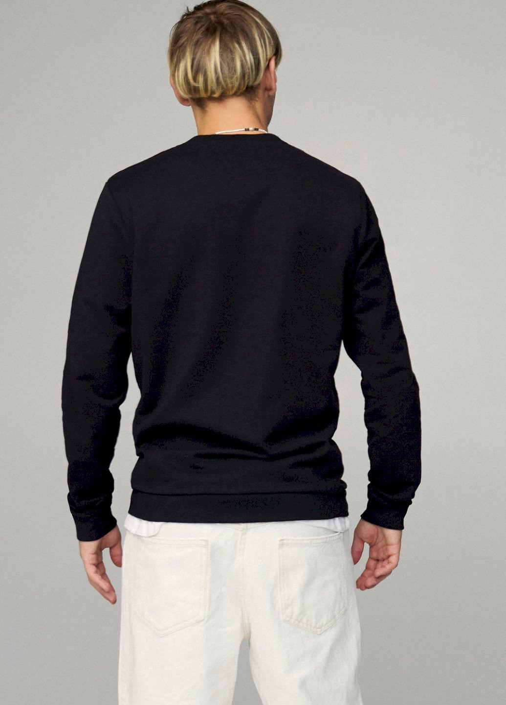 Черный свитшот мужской basic /no flis/ YAPPI рисунок (251424241)