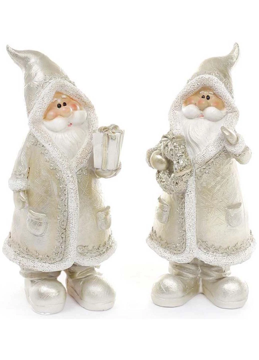 Статуетка Santa Клаус у срібному з подарунком 18 см Bona (255429766)