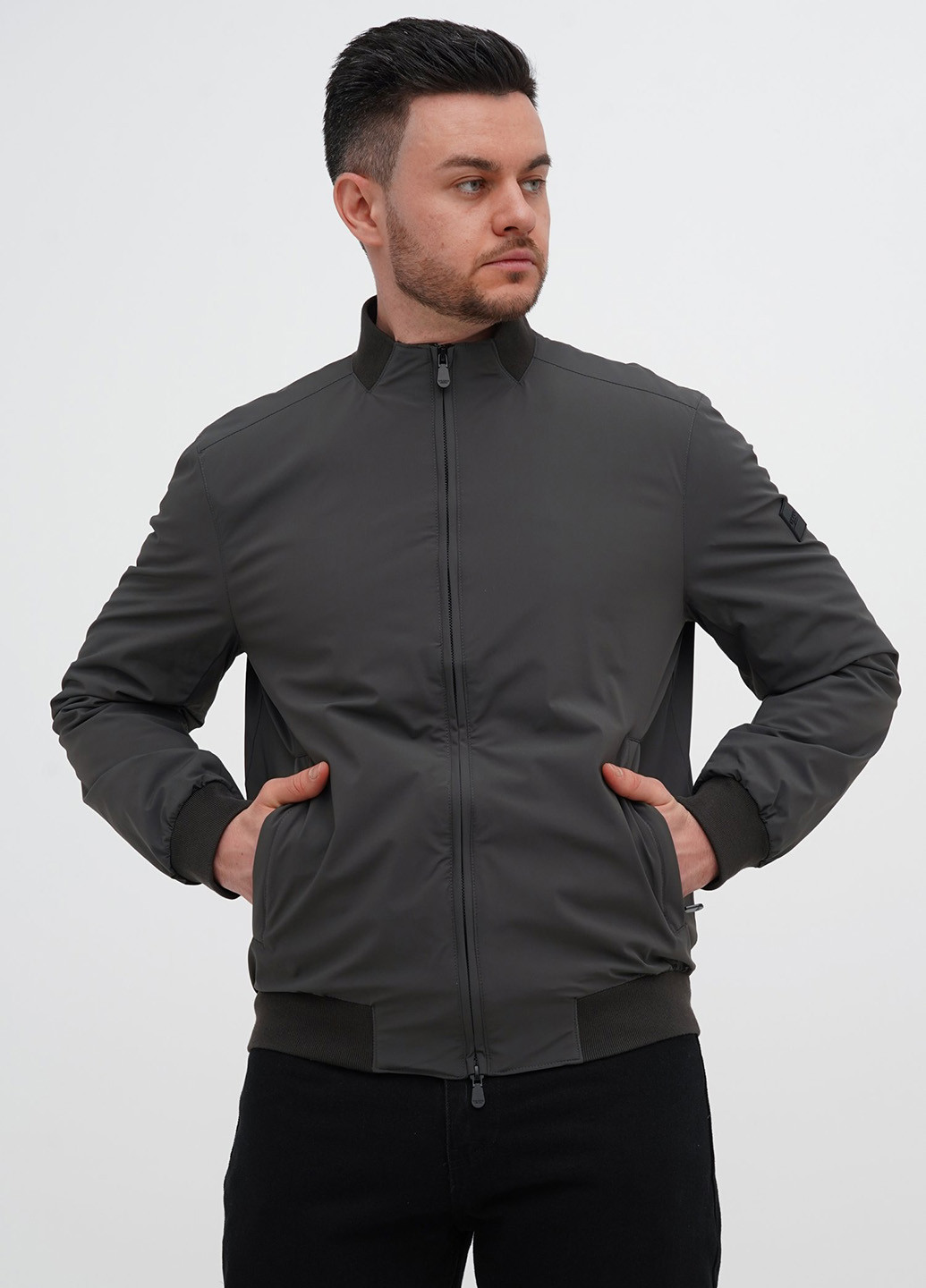 Серо-зеленая демисезонная куртка Trend Collection