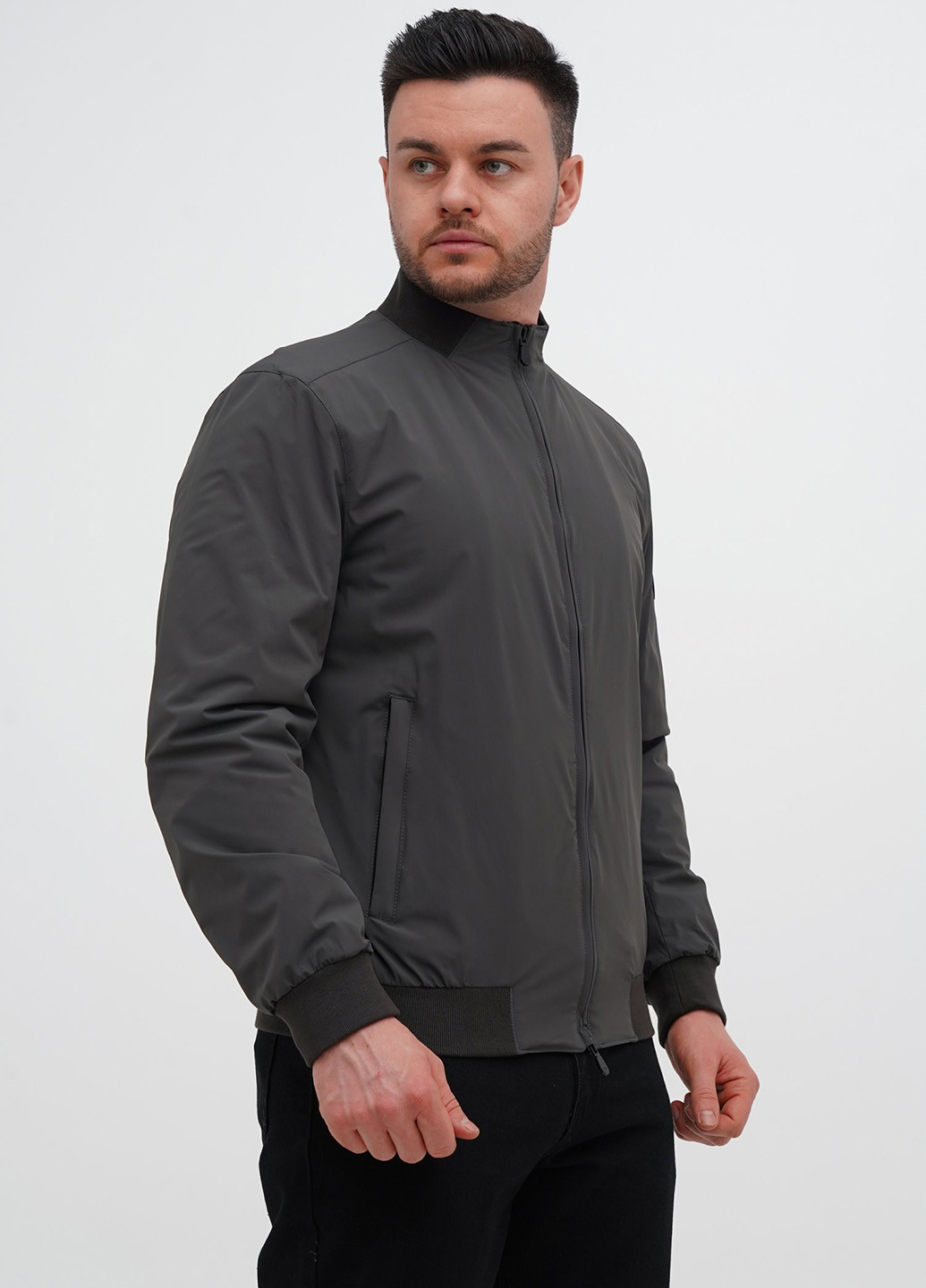 Серо-зеленая демисезонная куртка Trend Collection