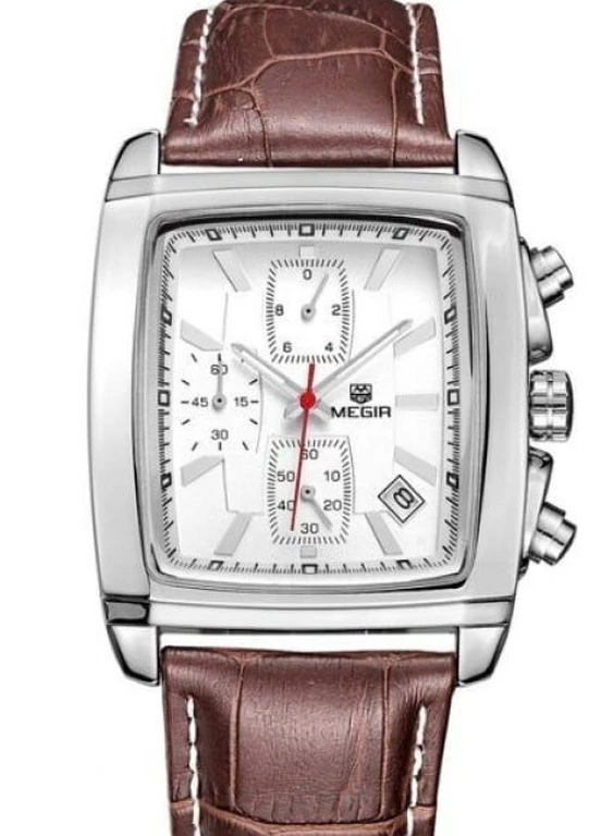 Мужские Часы 2028 Verona White кварцевые классические Megir (226691409)