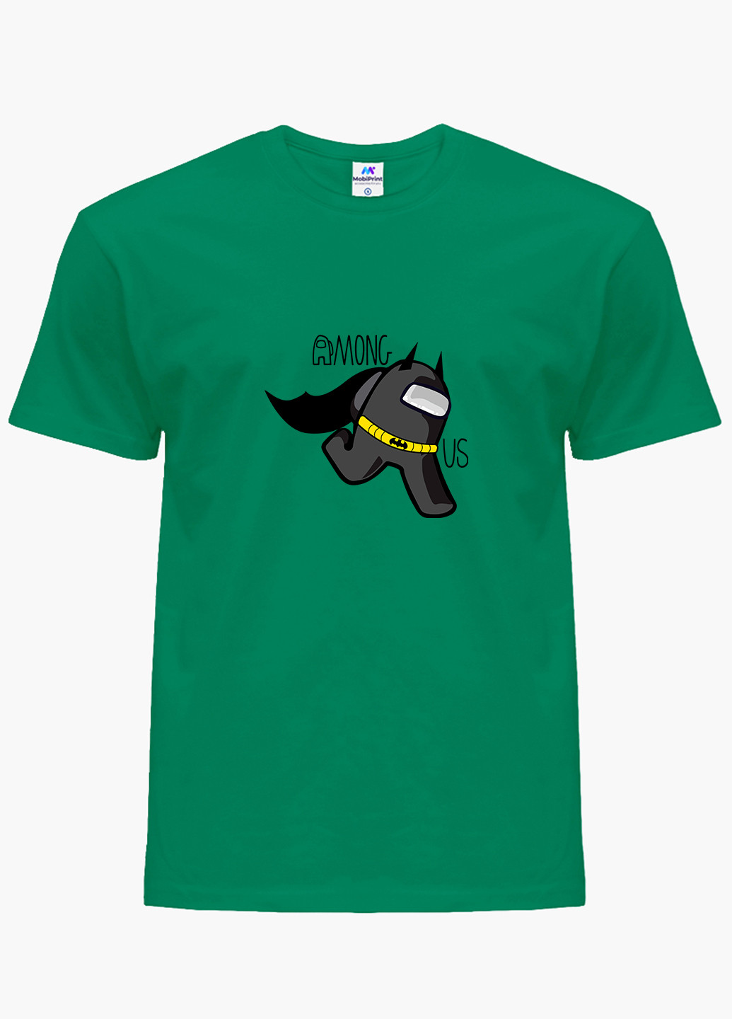 Зеленая демисезонная футболка детская амонг ас бетмен бэтмен (among us batman)(9224-2430) MobiPrint