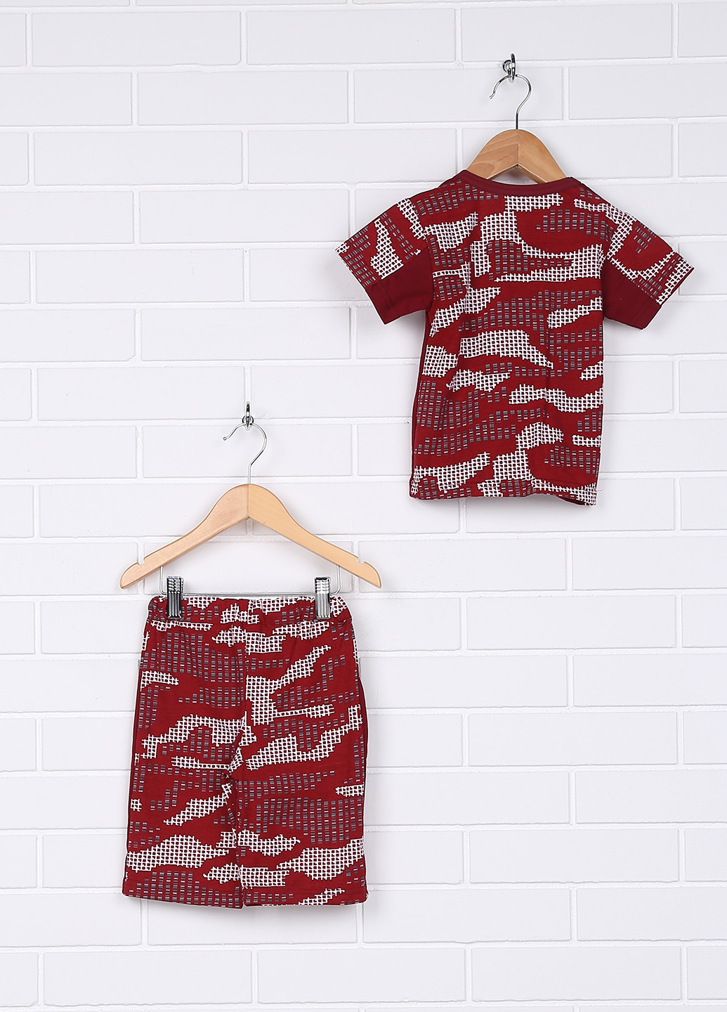Бордовый летний комплект (футболка, шорты) Baby Art