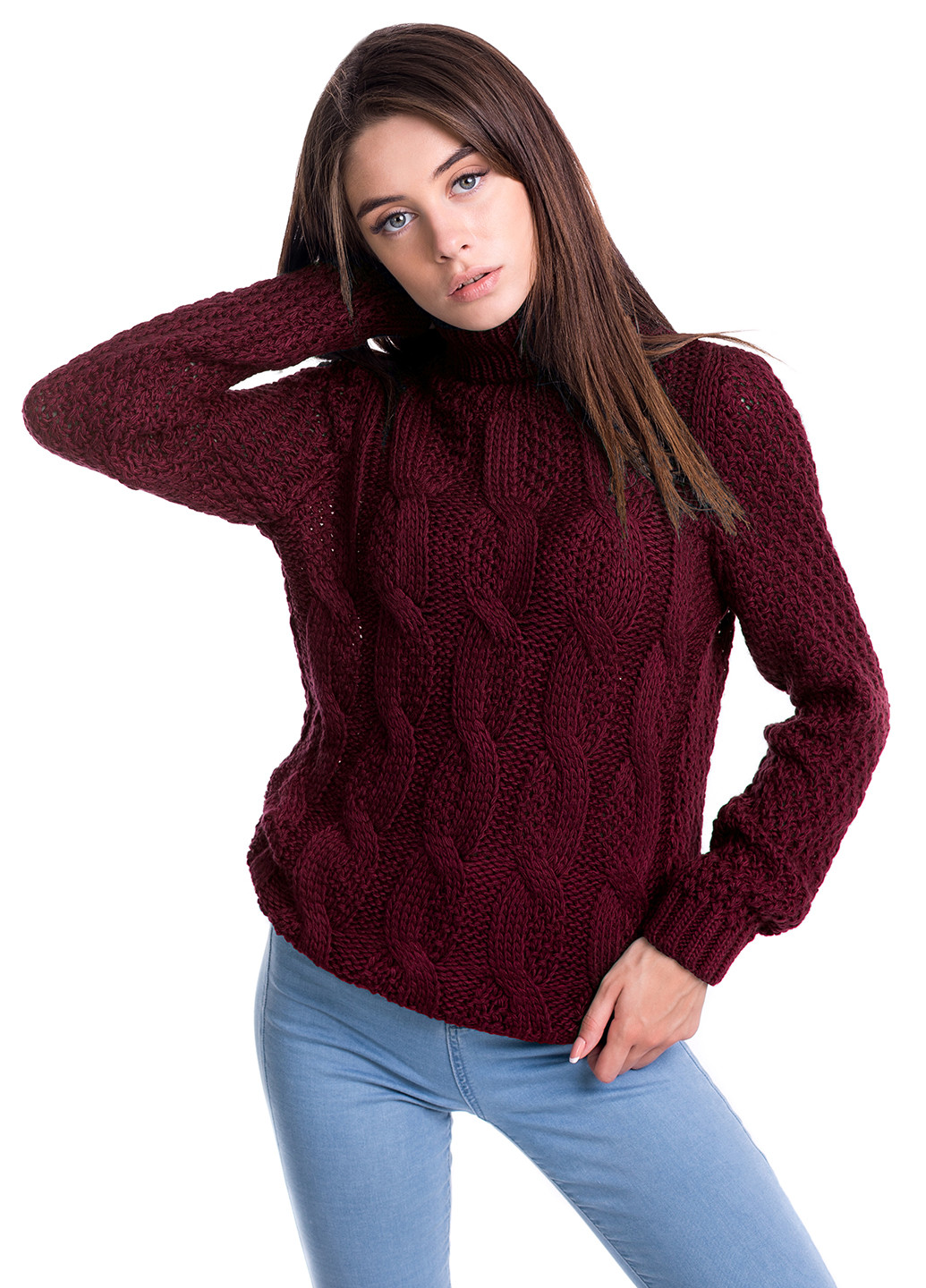 Бордовый зимний свитер Bakhur