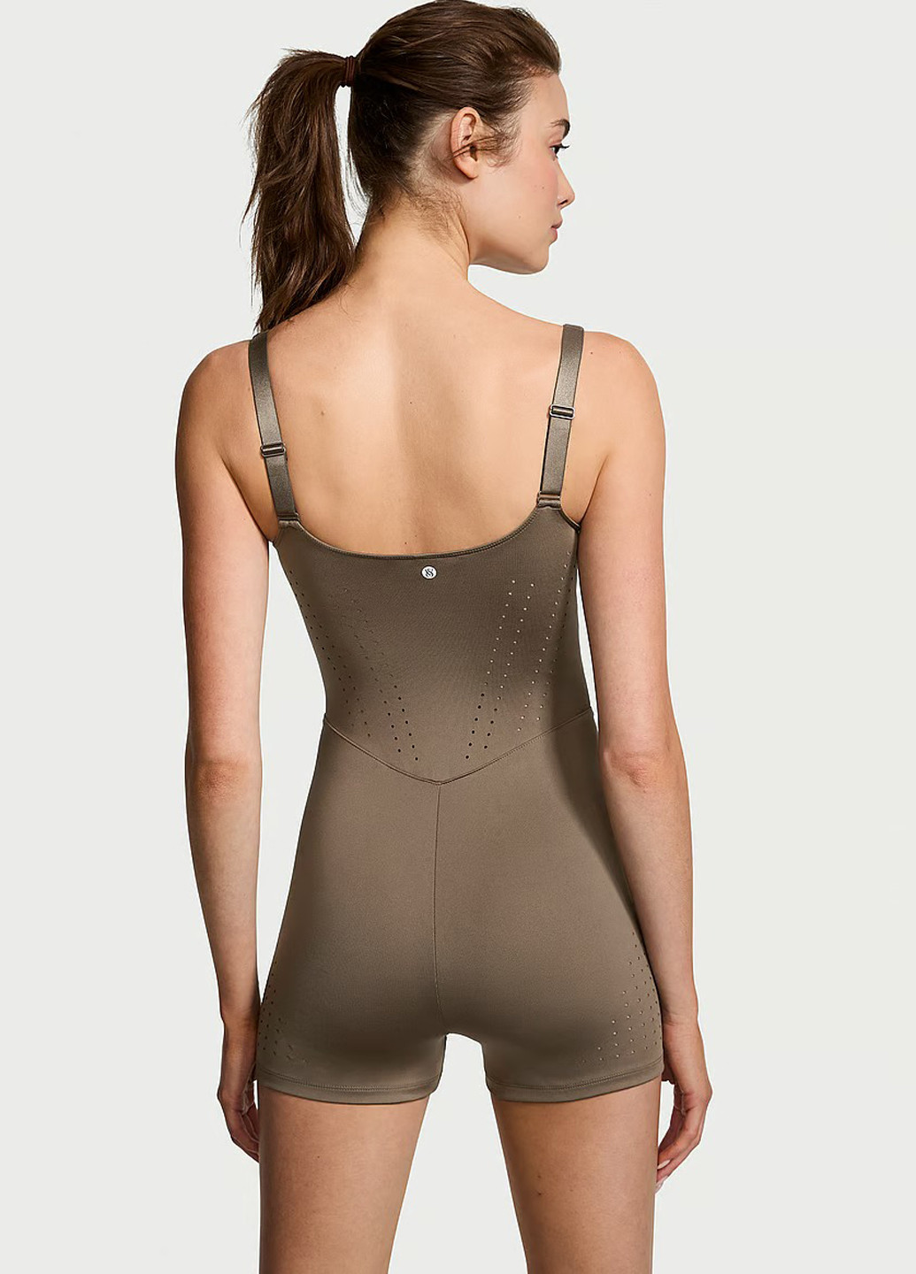 Комбінезон Victoria's Secret комбінезон-шорти однотонний зелений спортивний поліестер