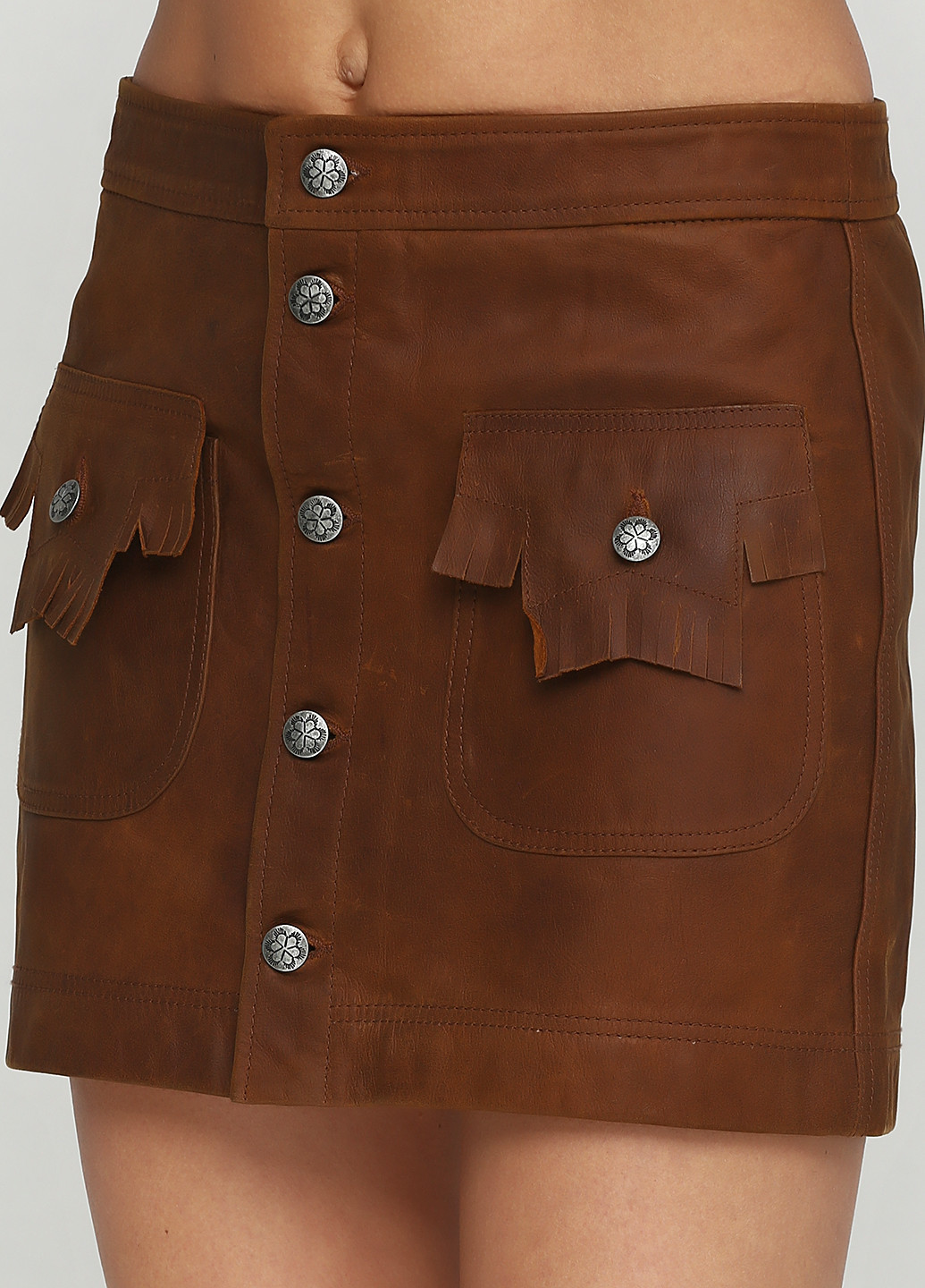 Коричневая кэжуал однотонная юбка Ralph Lauren мини