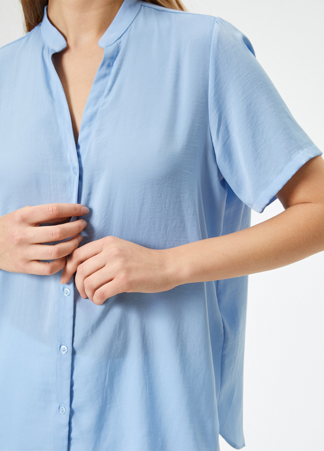 Голубой кэжуал рубашка однотонная KOTON