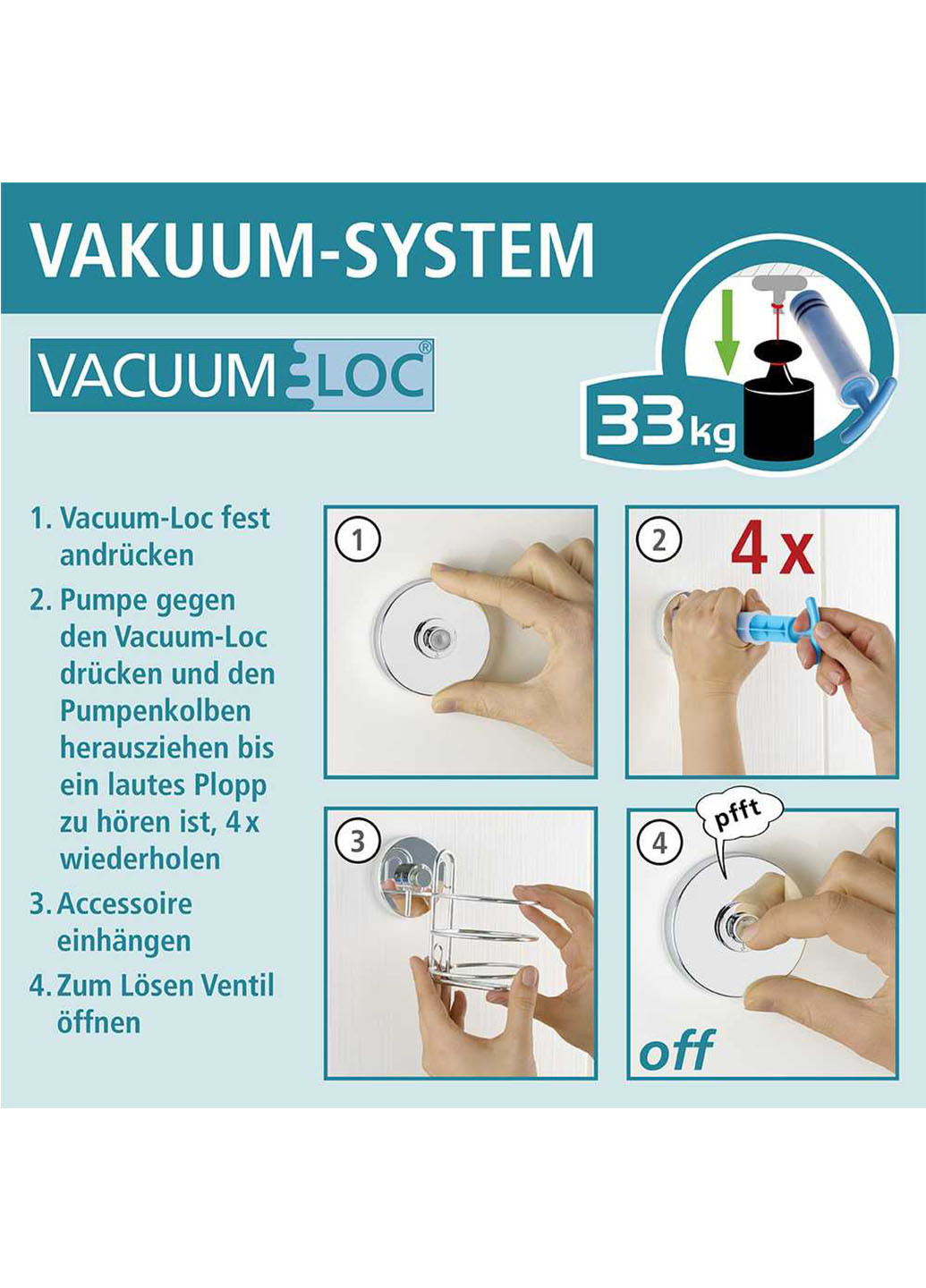 Гачок настінний 2 шт Wenko Vacuum-Loc® (254405366)