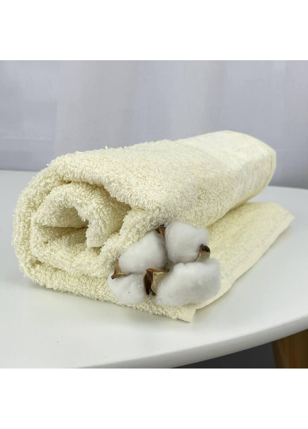 Полотенце для лица махровое Febo Vip Cotton Botan Турция 6399 молочное 50х90 см No Brand комбинированный