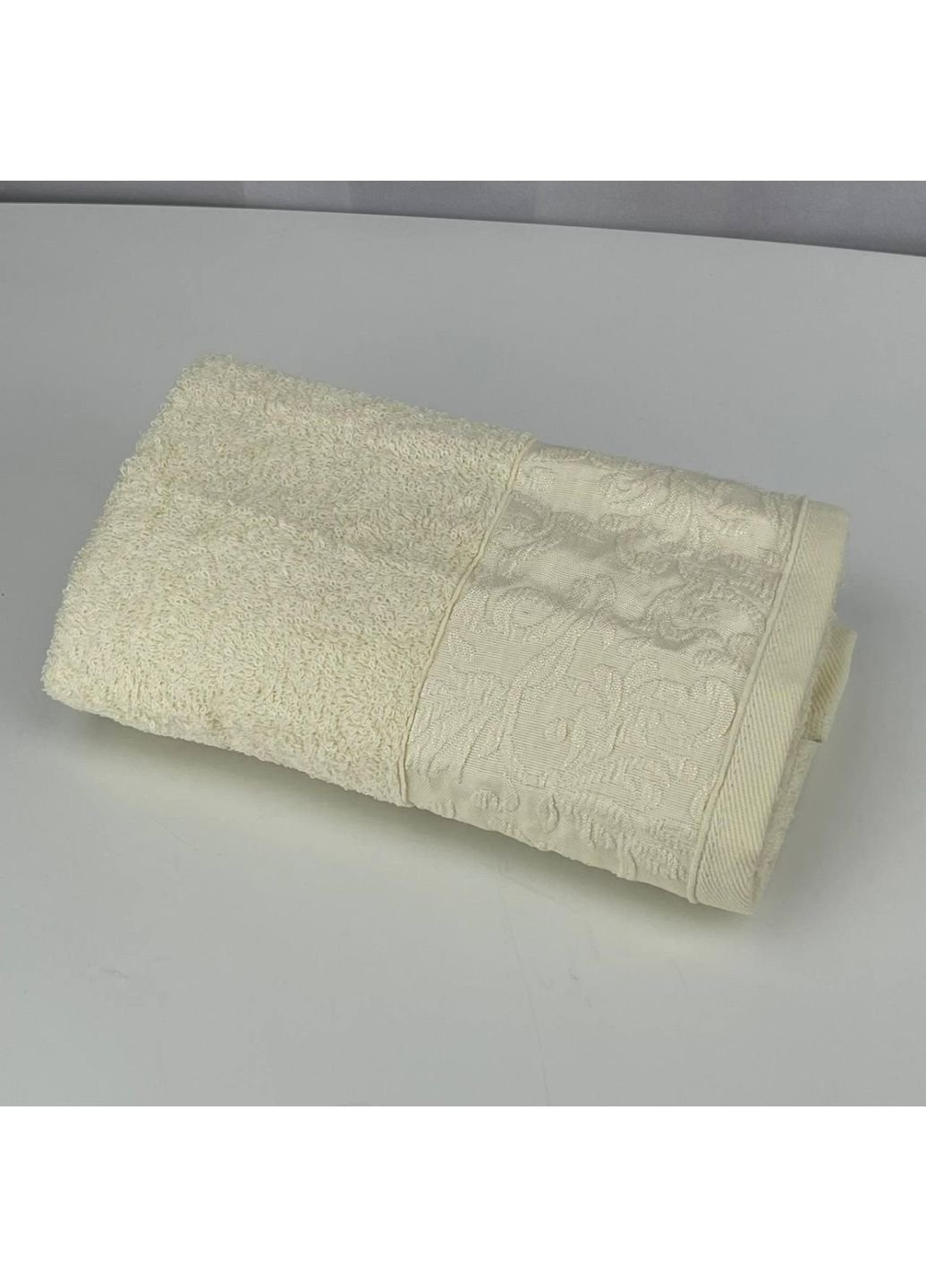 No Brand полотенце для лица махровое febo vip cotton botan турция 6399 молочное 50х90 см комбинированный производство - Украина
