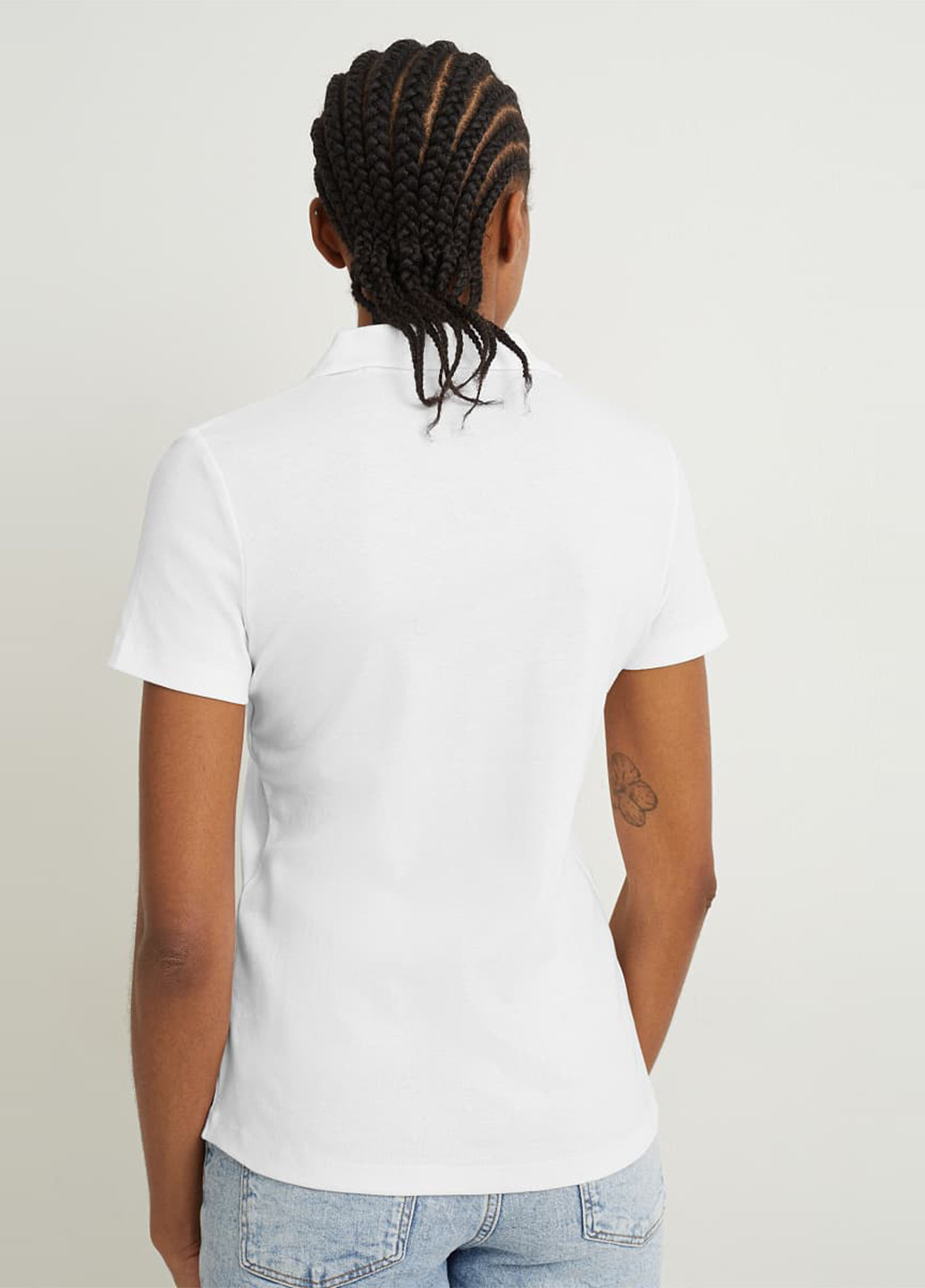 Белая женская футболка-футболка C&A однотонная