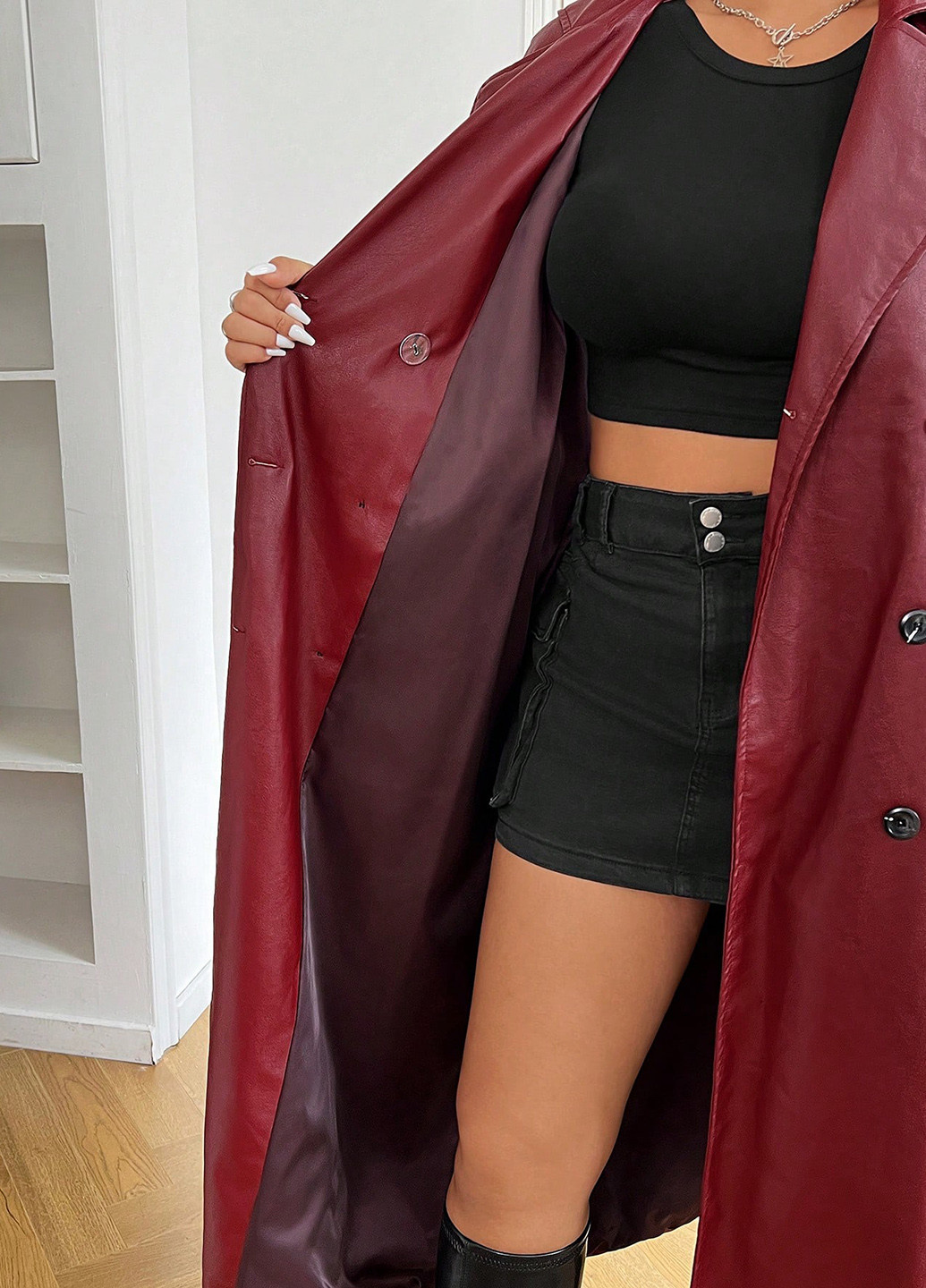 Тренч SHEIN тренчкот на завязках, на пуговицах демисезон (366512656)