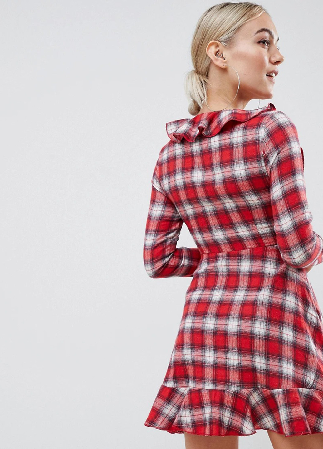 Червона кежуал сукня на запах Missguided в клітинку