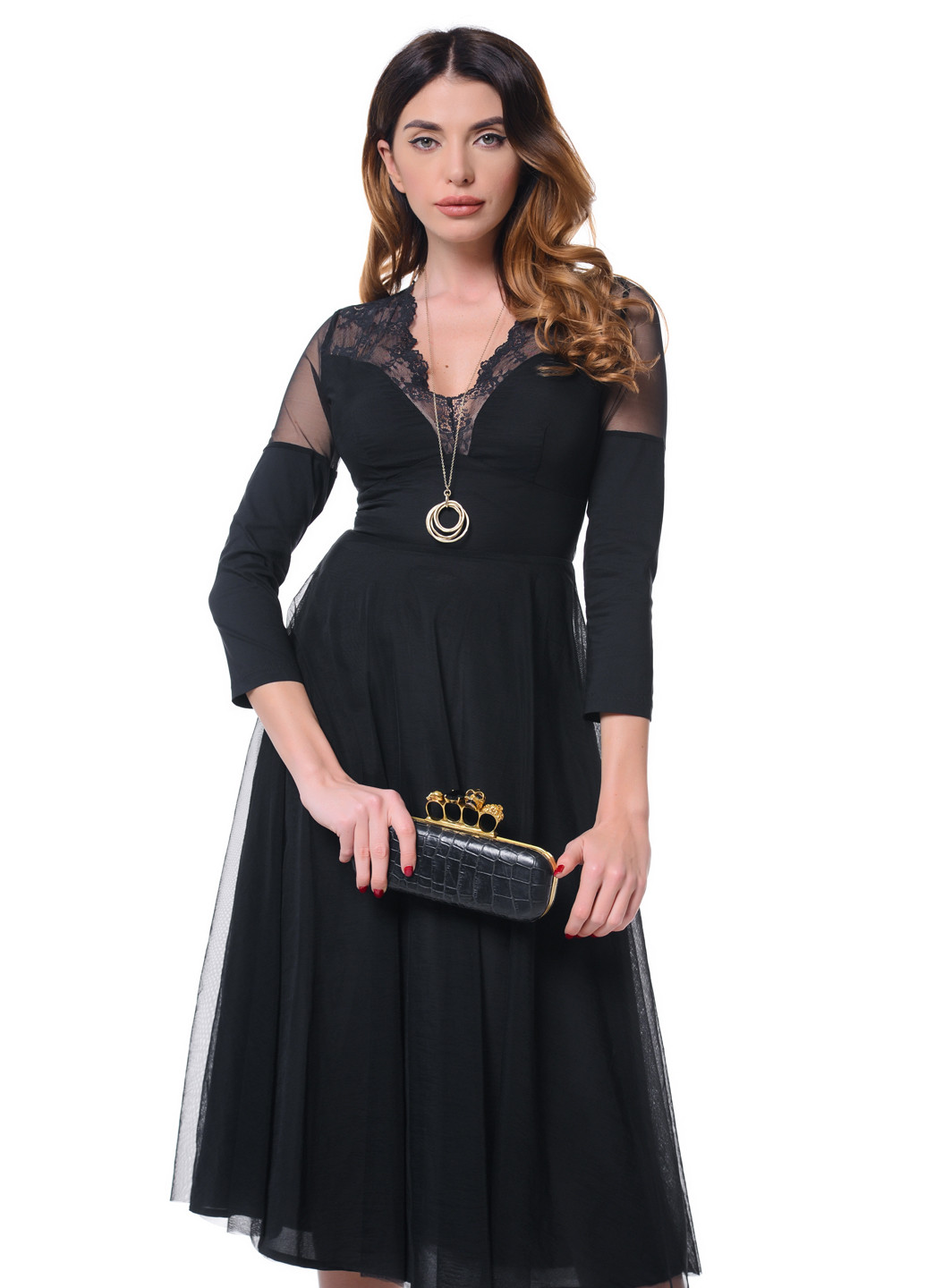 Черное кэжуал платье Arefeva однотонное