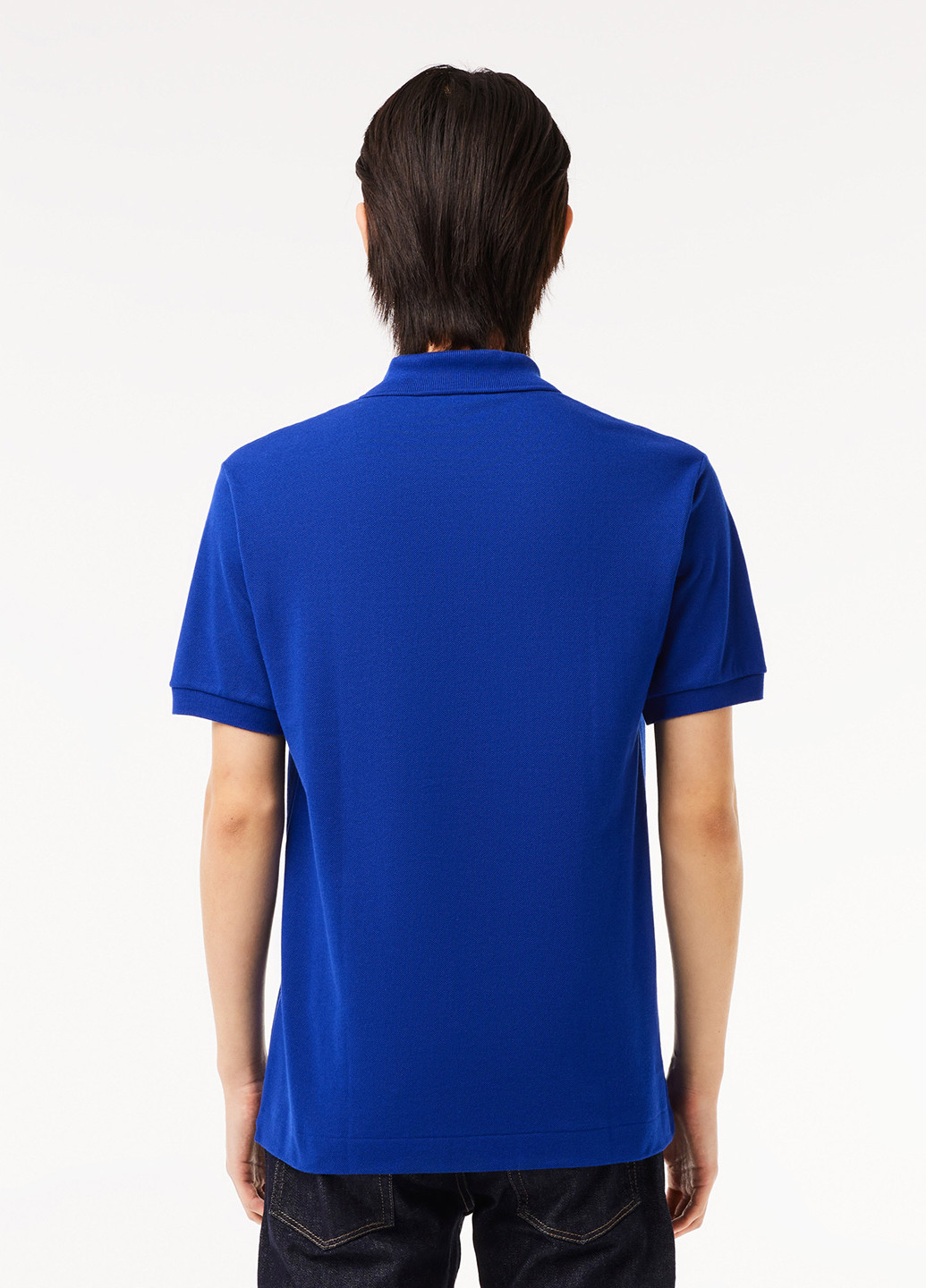 Синяя футболка-поло для мужчин Lacoste однотонная