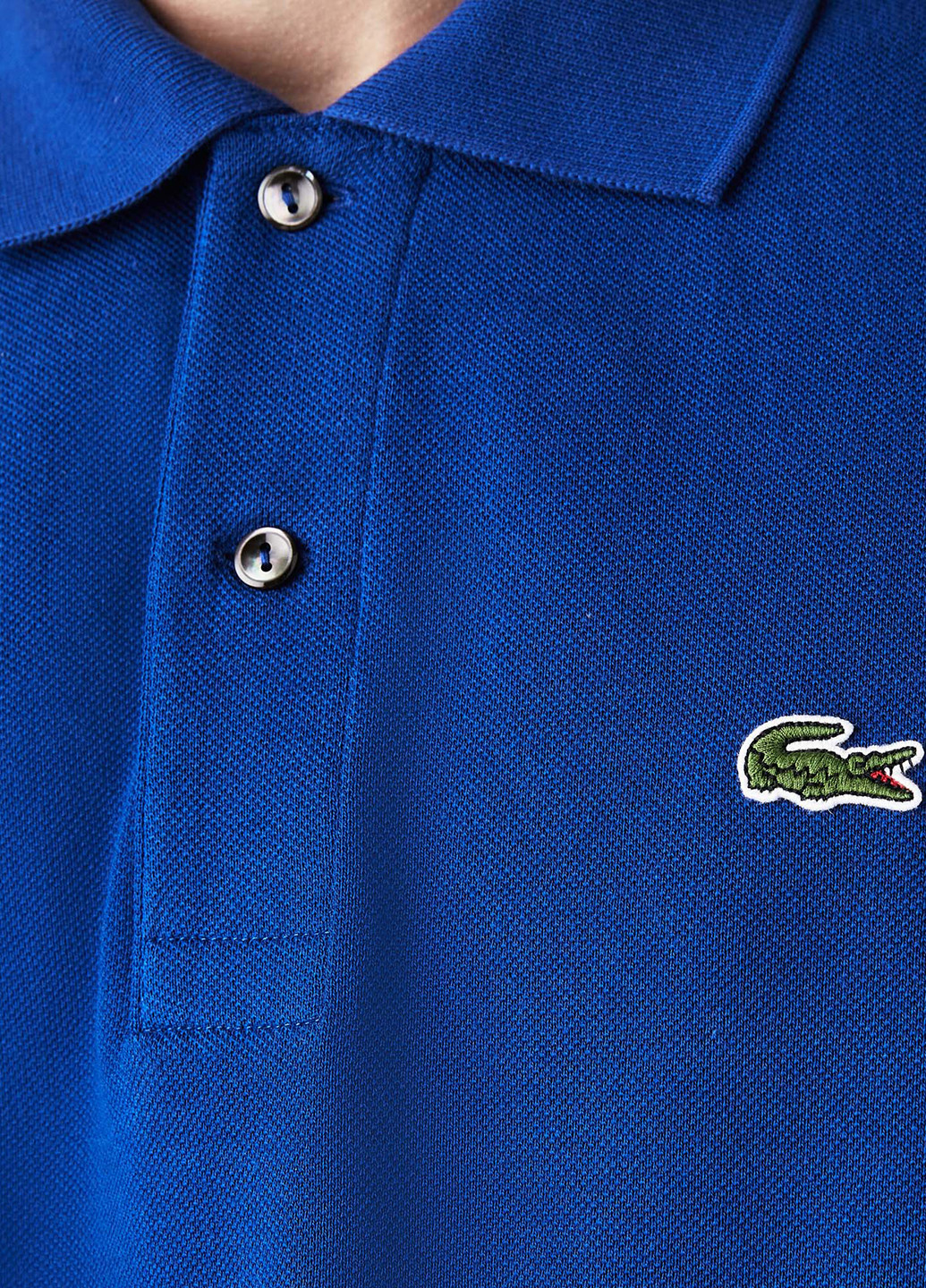 Синяя футболка-поло для мужчин Lacoste однотонная