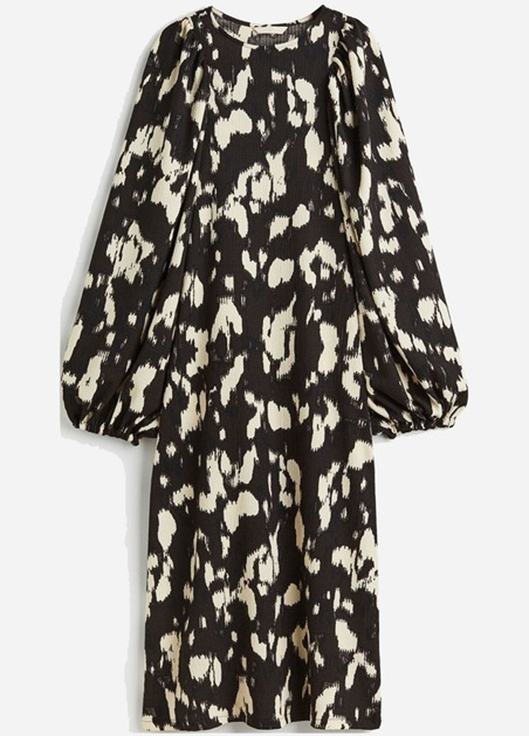 Черно-белое кэжуал платье а-силуэт H&M с абстрактным узором