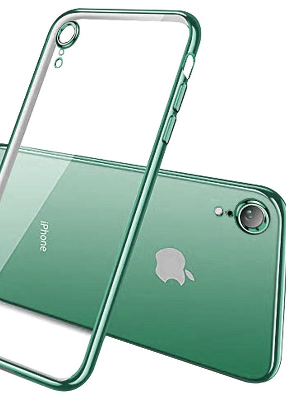 Прозрачный силиконовый чехол с глянцевой окантовкой Full Camera для Apple iPhone XR (6.1') Зеленый (is_00000041568_2) Epik (229727642)