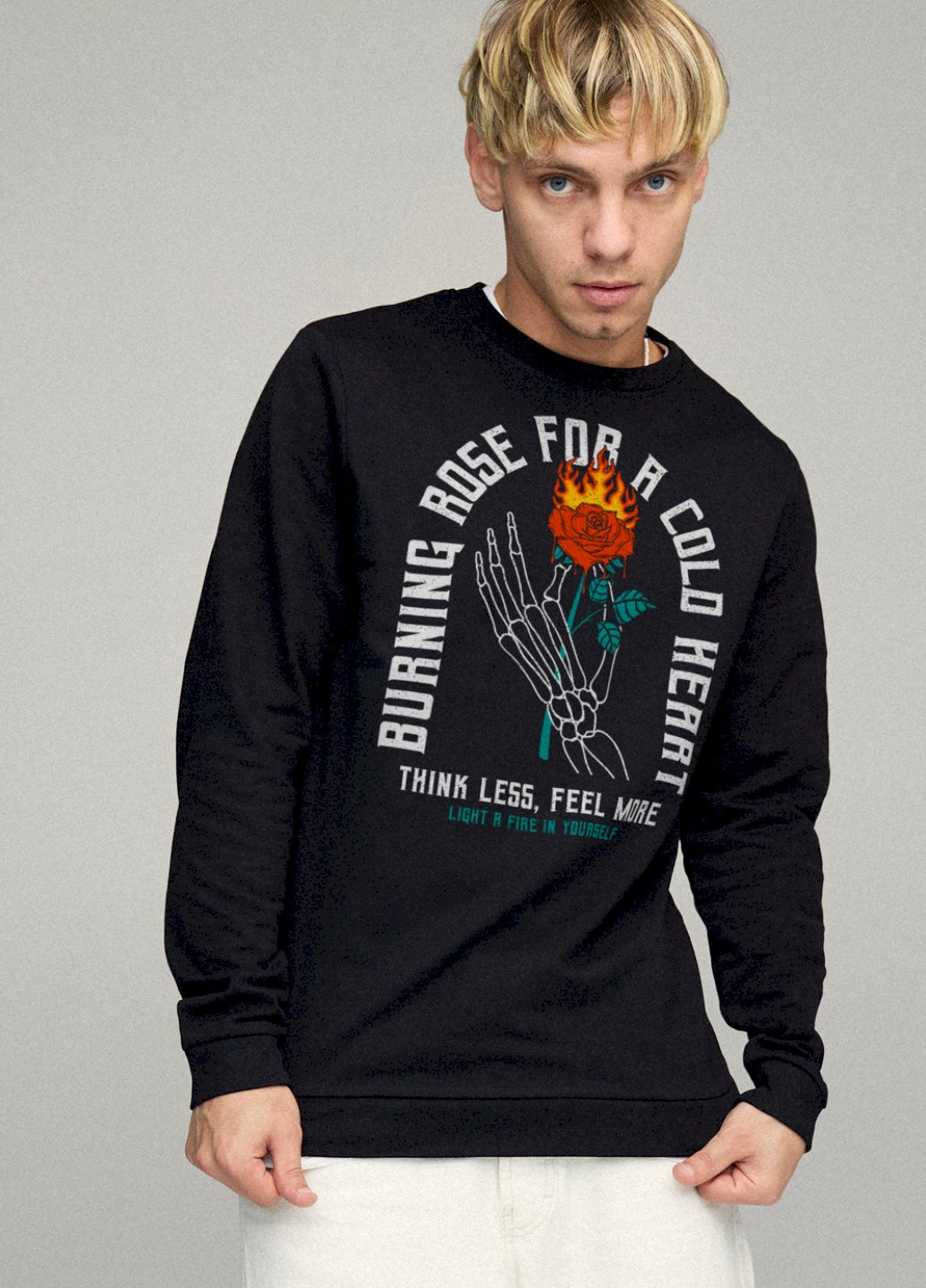 Черный свитшот мужской basic /no flis/ YAPPI рисунок (251424289)