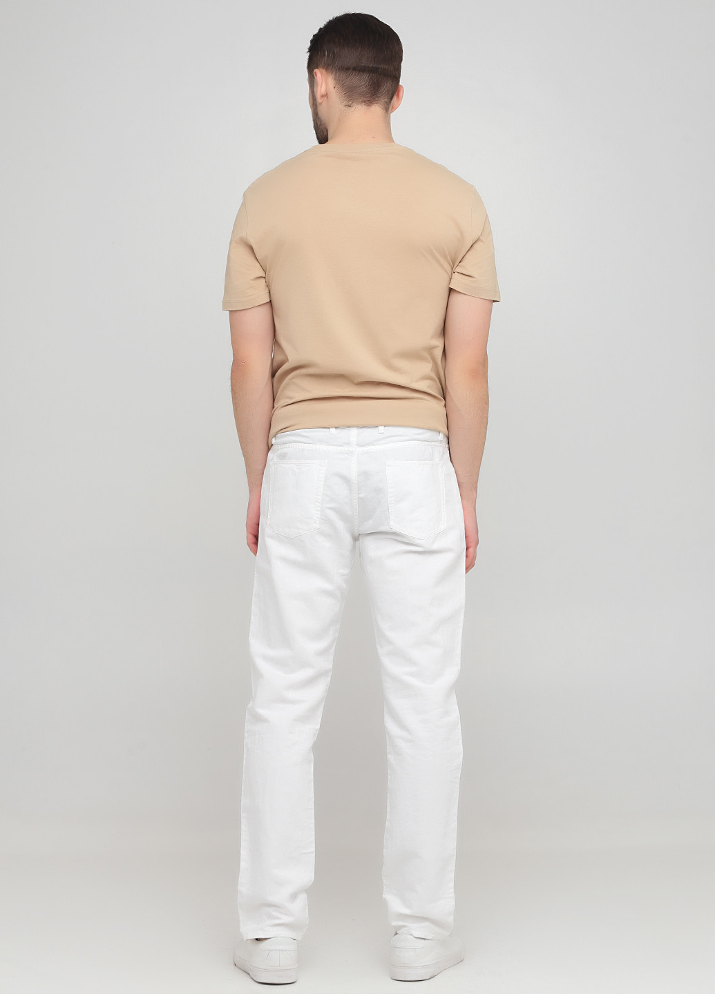 Белые кэжуал летние прямые брюки Massimo Dutti