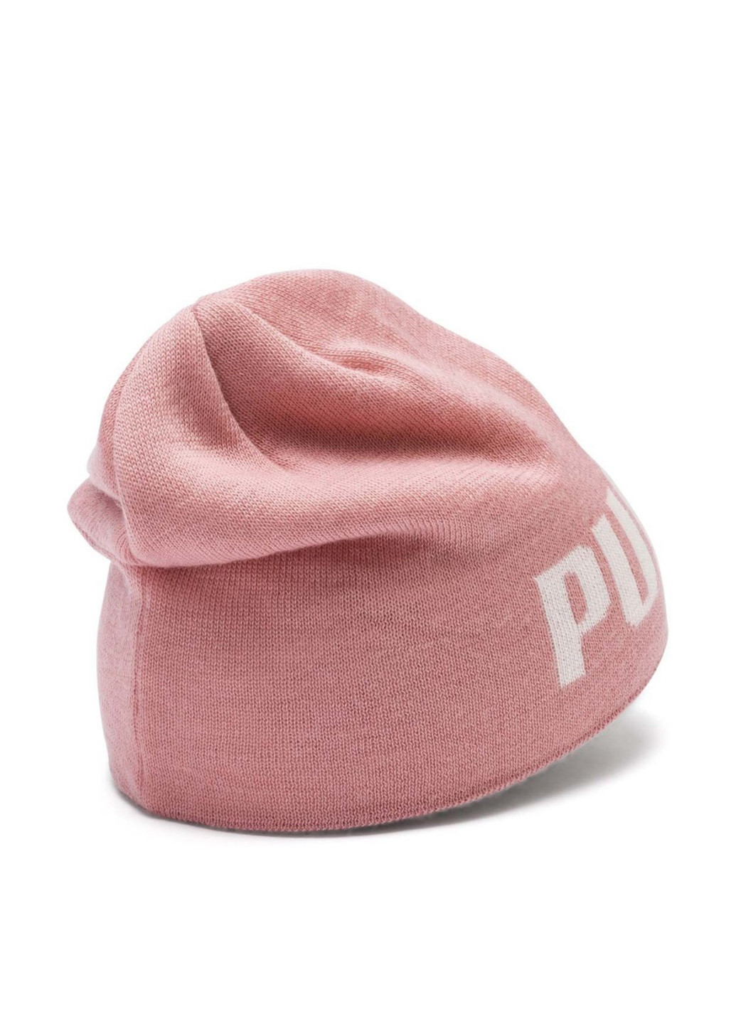 Шапка Puma бини логотип розовая спортивная акрил