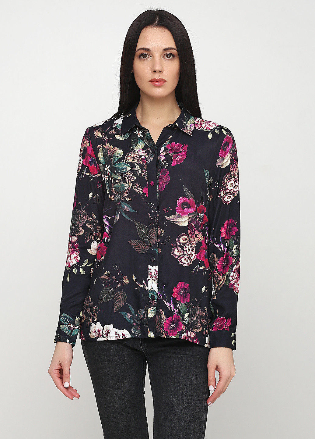 Черная кэжуал рубашка с цветами Minus